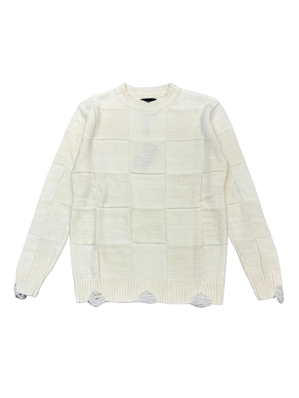 Mens Chequered Knit Sweater