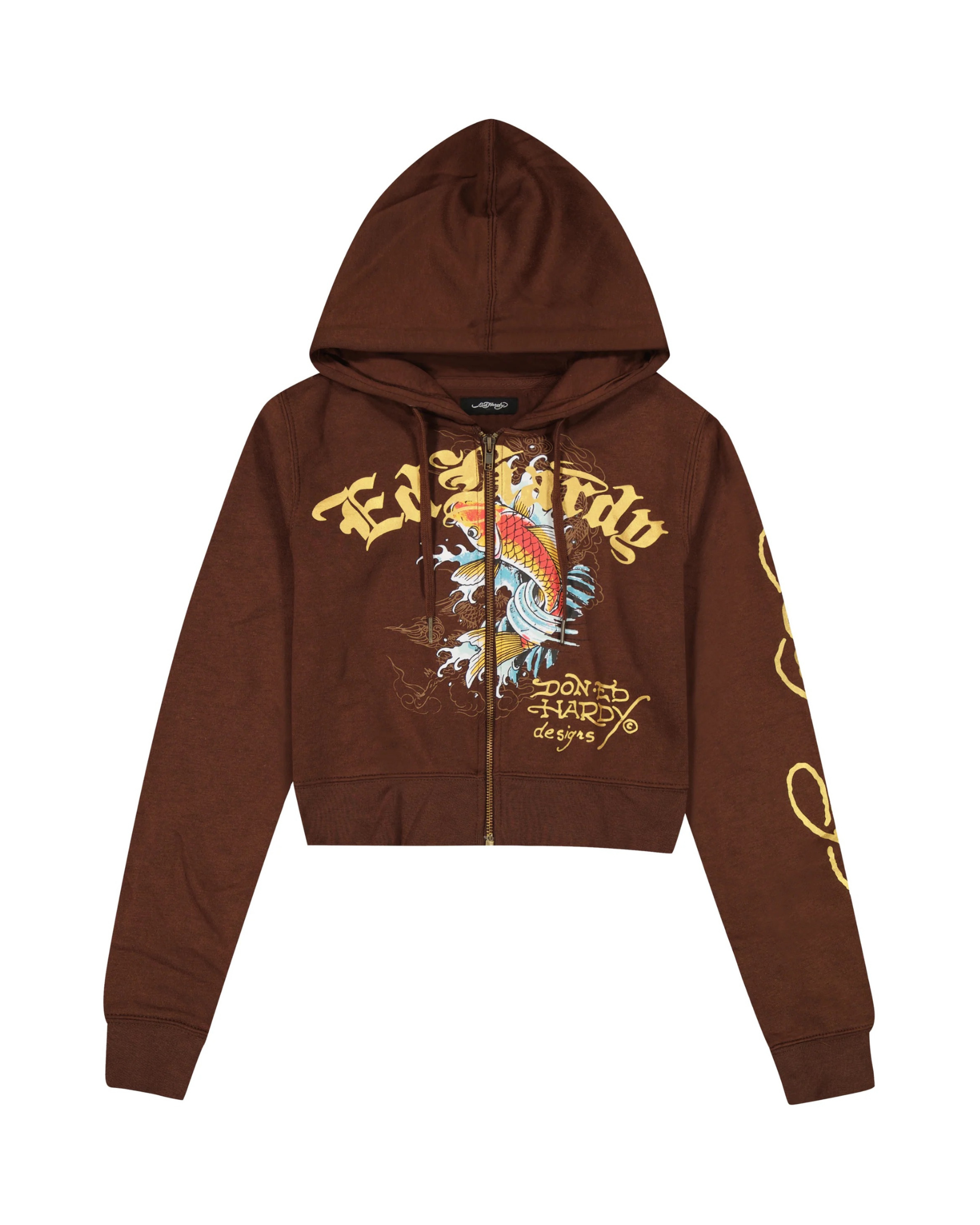Womens Koi Fish Front Zip Hoodie