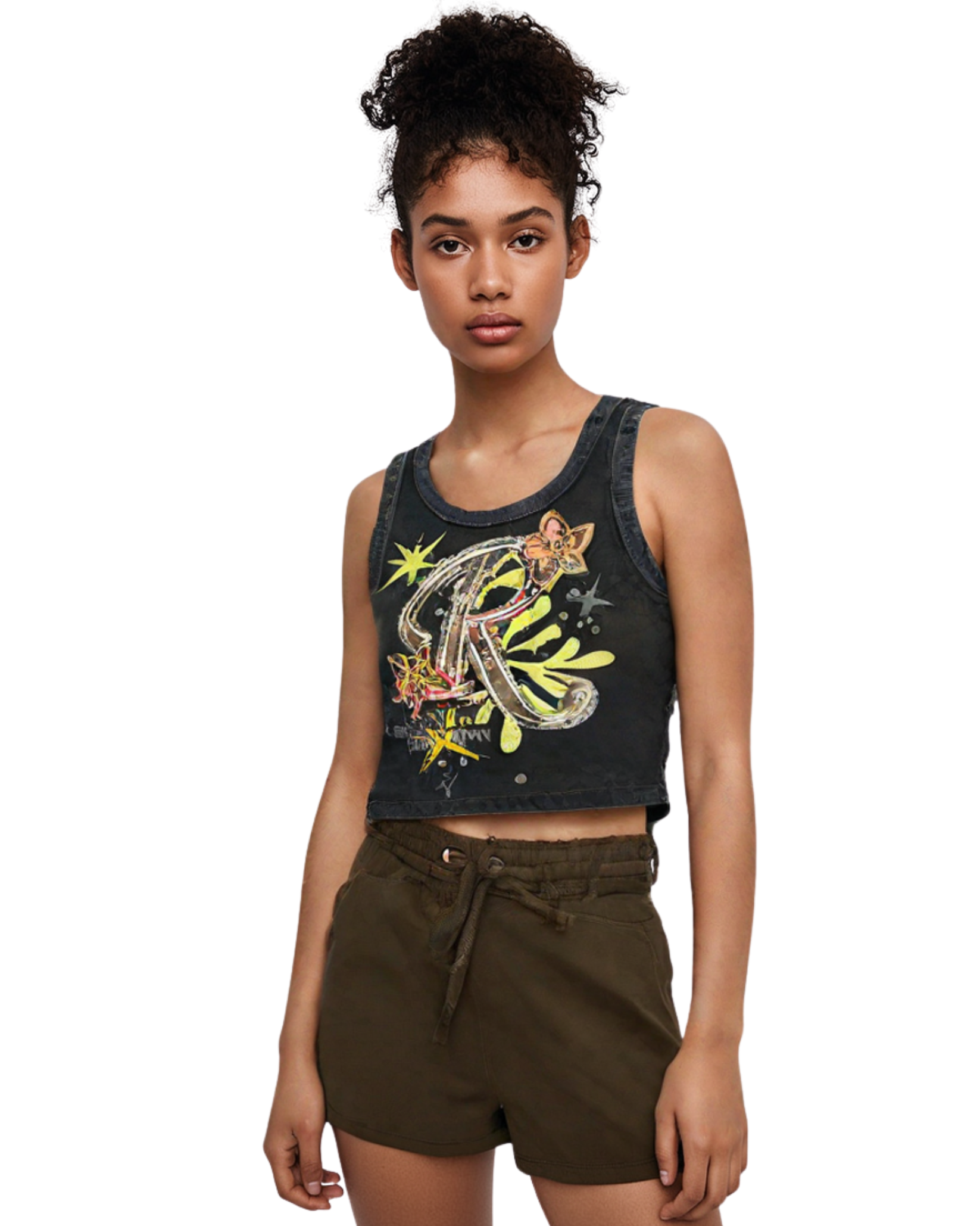 Womens Smoke Rise Sleeveless Crop Top