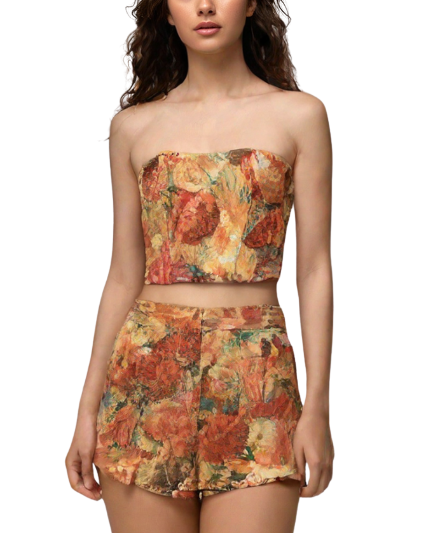 Womens Floral Printed Corset Top