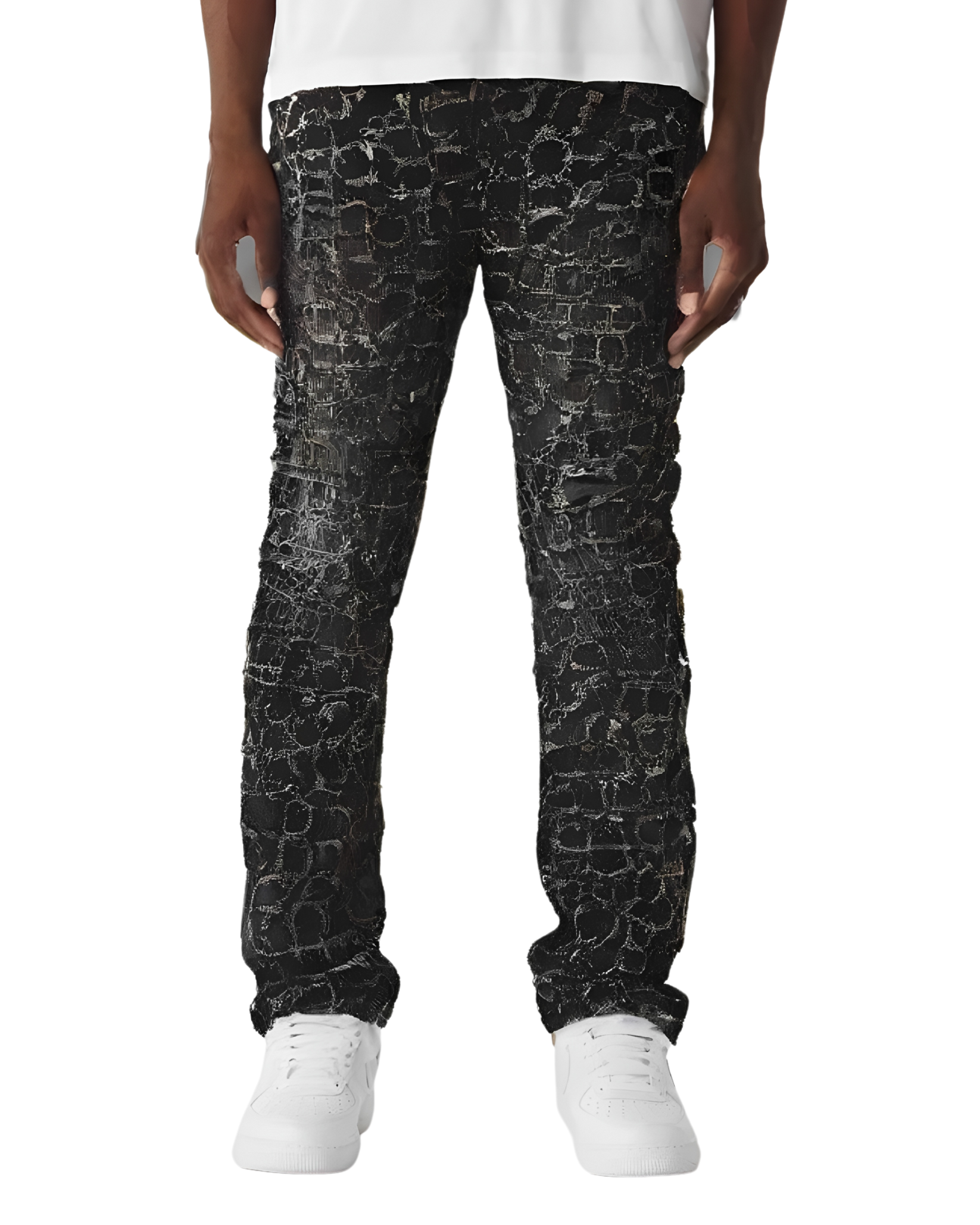 Mens Stacked Rhinestone Jean 5248