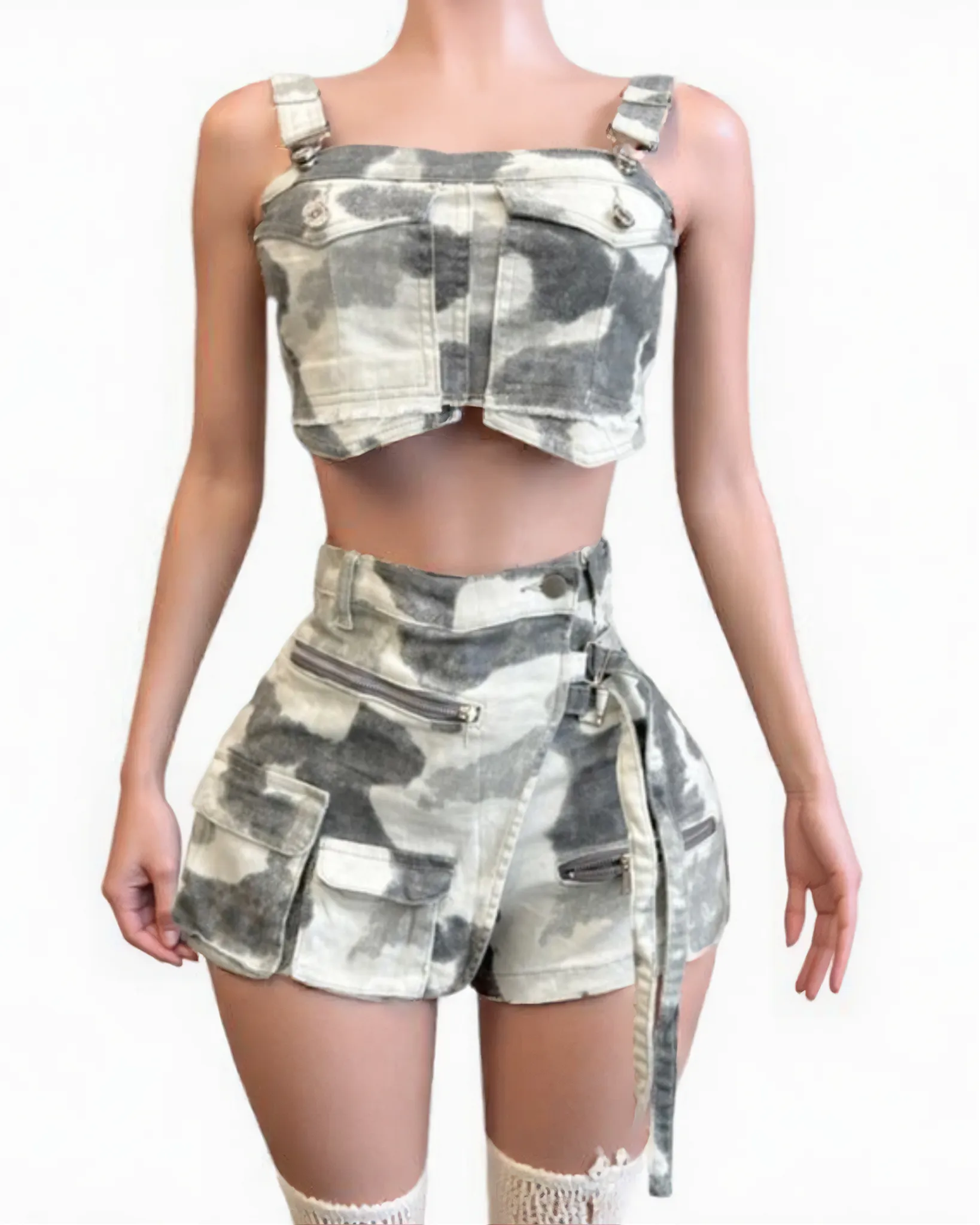 Womens Camo Printed Skirt Dress
