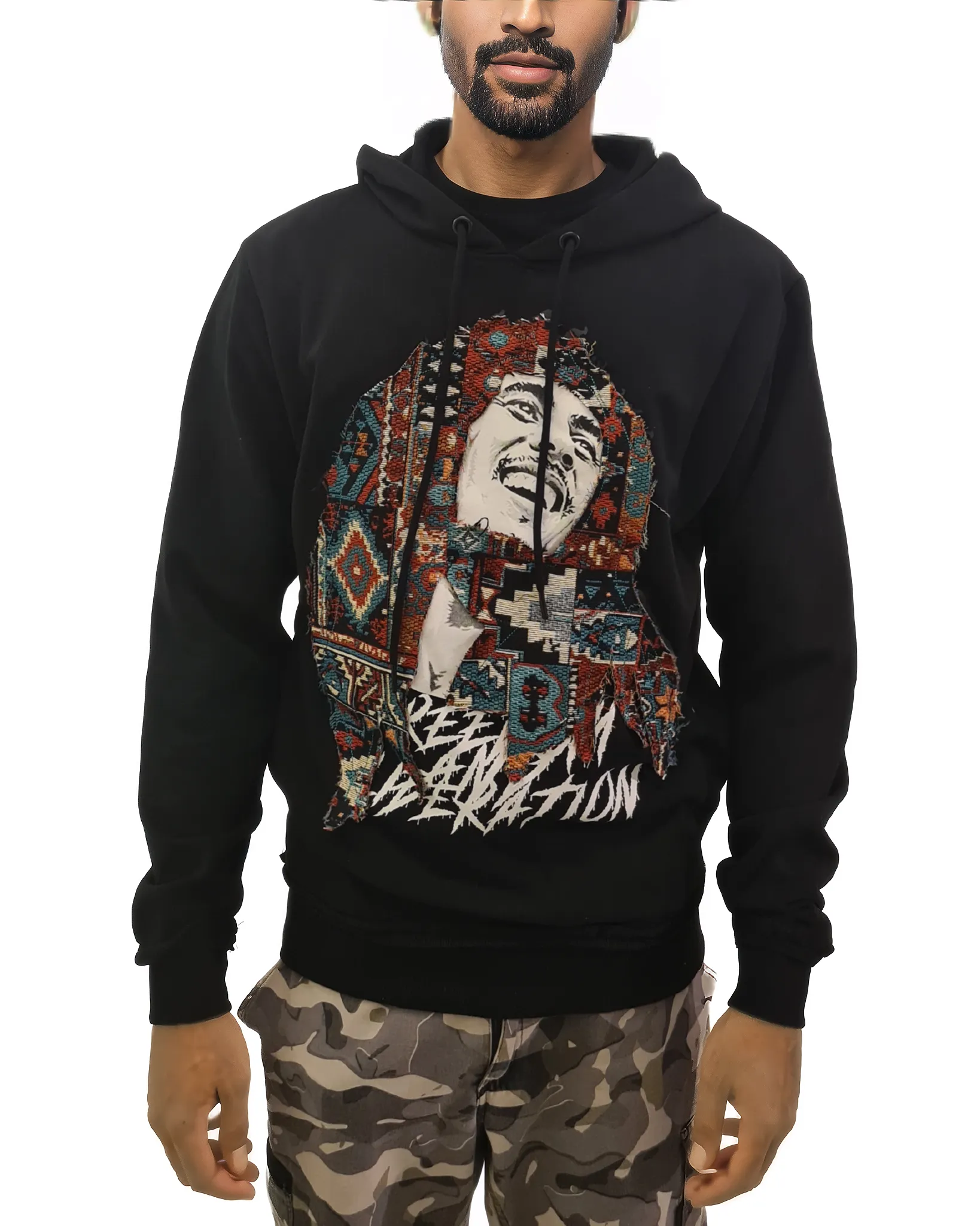 Mens Marly Tapestry Cut Hoodie
