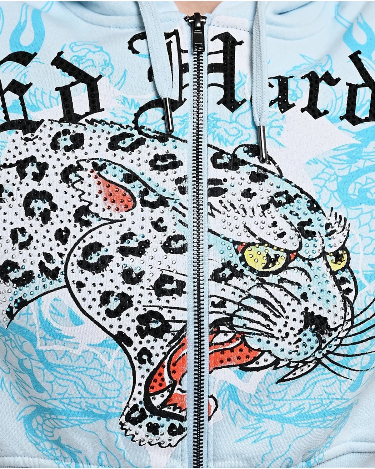 Womens Dragon Leopard Zip Up Hoodie