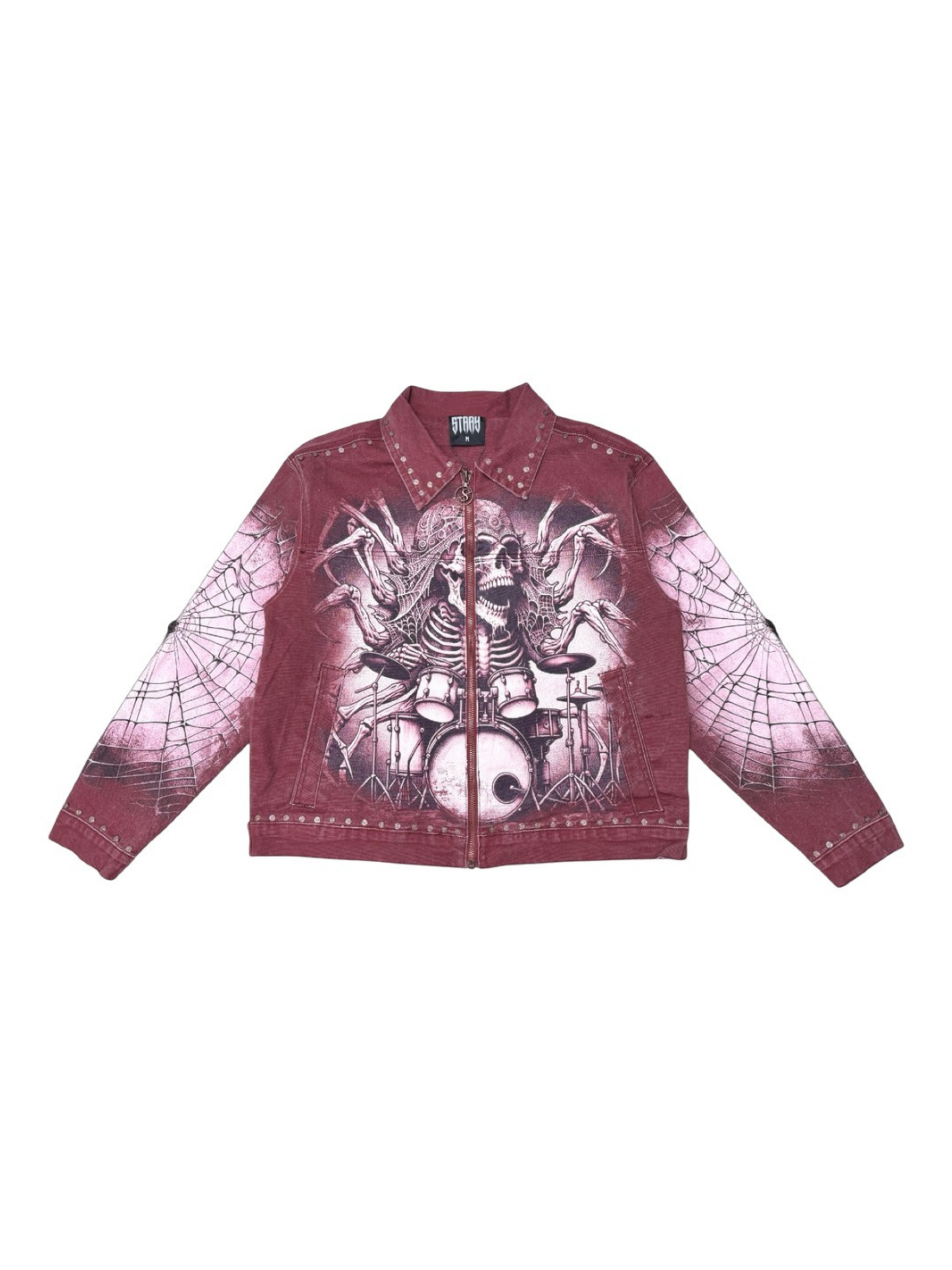 Mens Skull Drummer Canvas Jacket