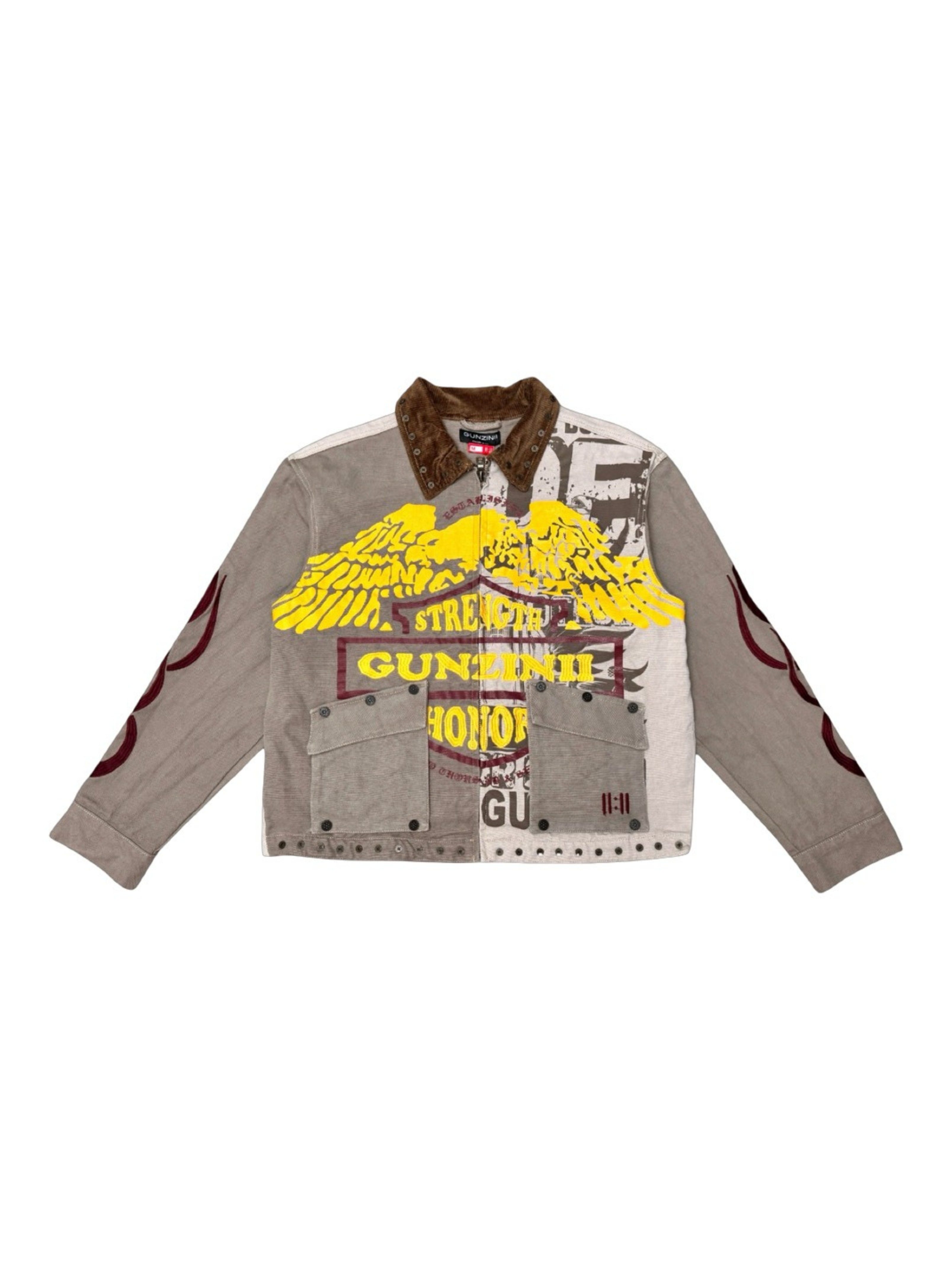 Mens Motorcycle Canvas Zip Jacket