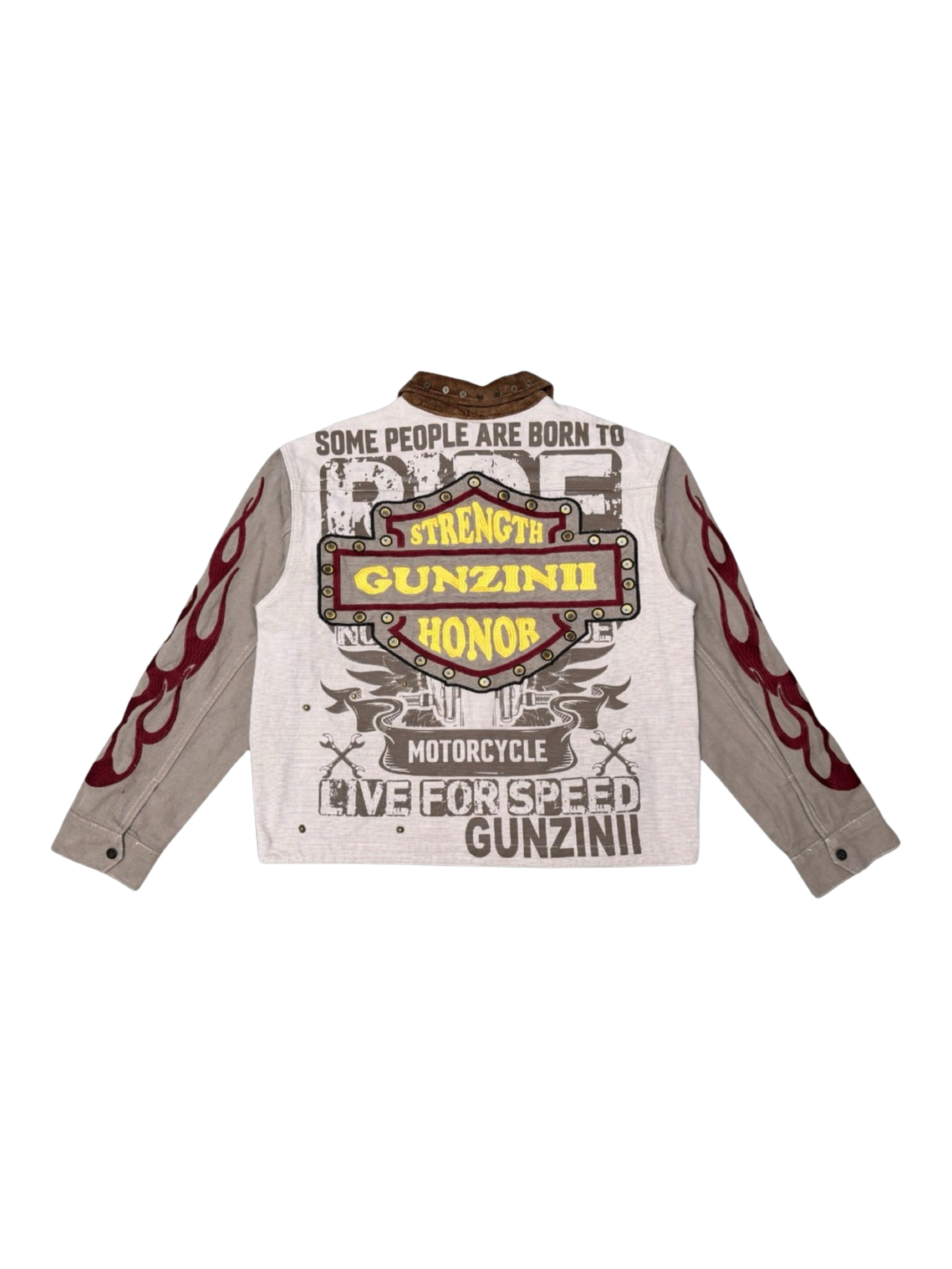 Mens Motorcycle Canvas Zip Jacket