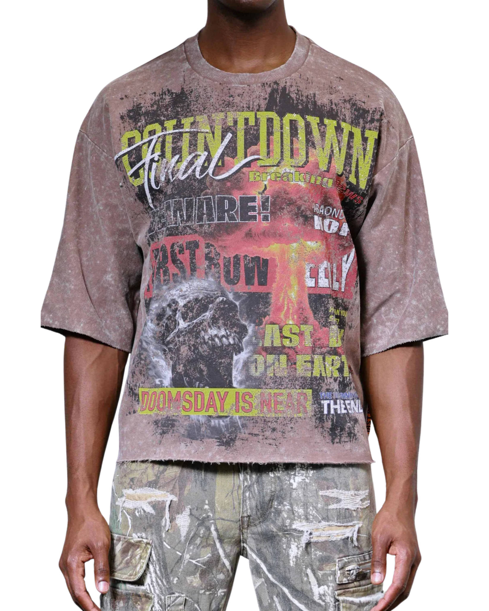Mens Countdown Cropped Shirt