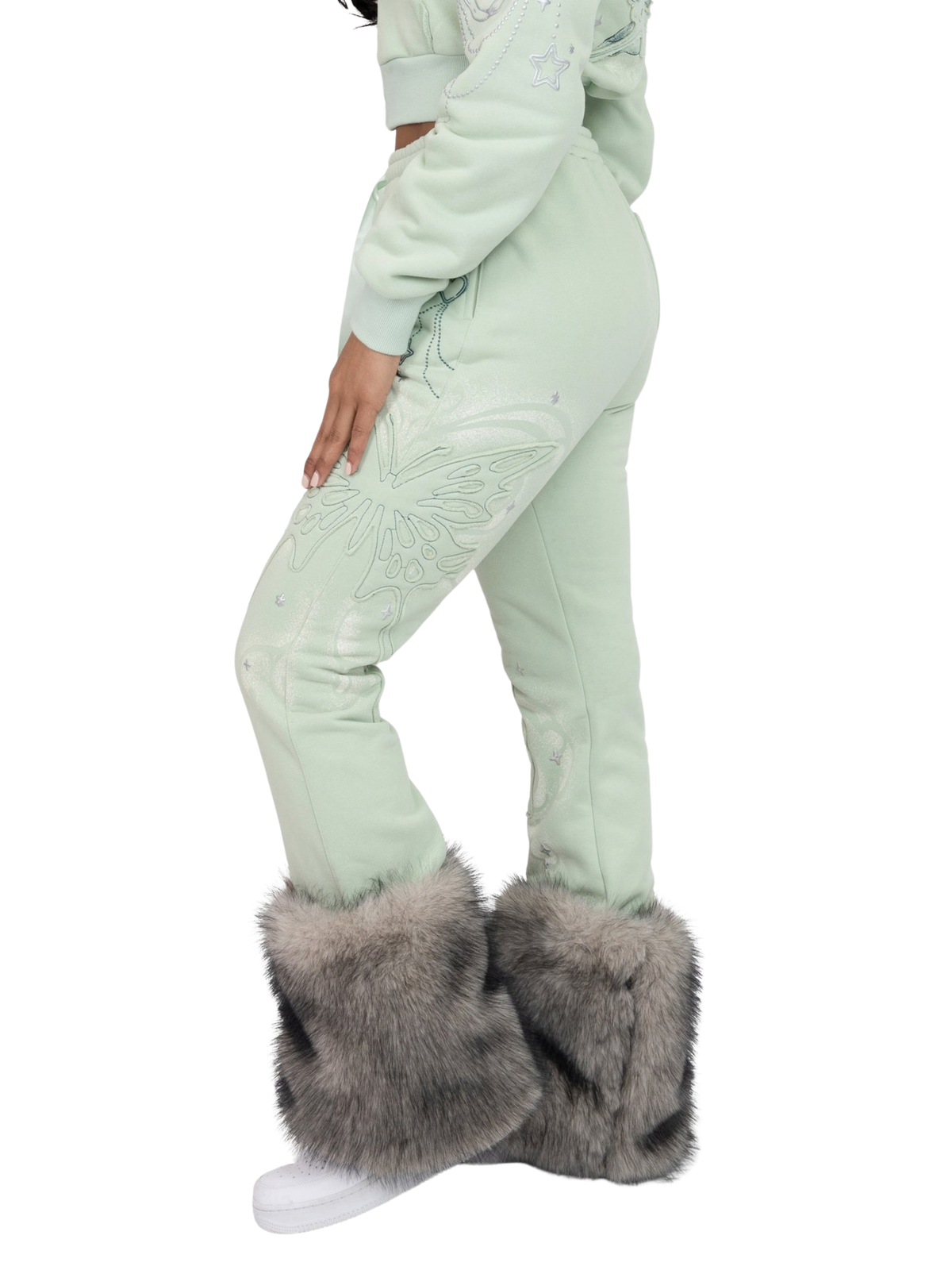 Womens Butterfly Rising Fur Sweatpant