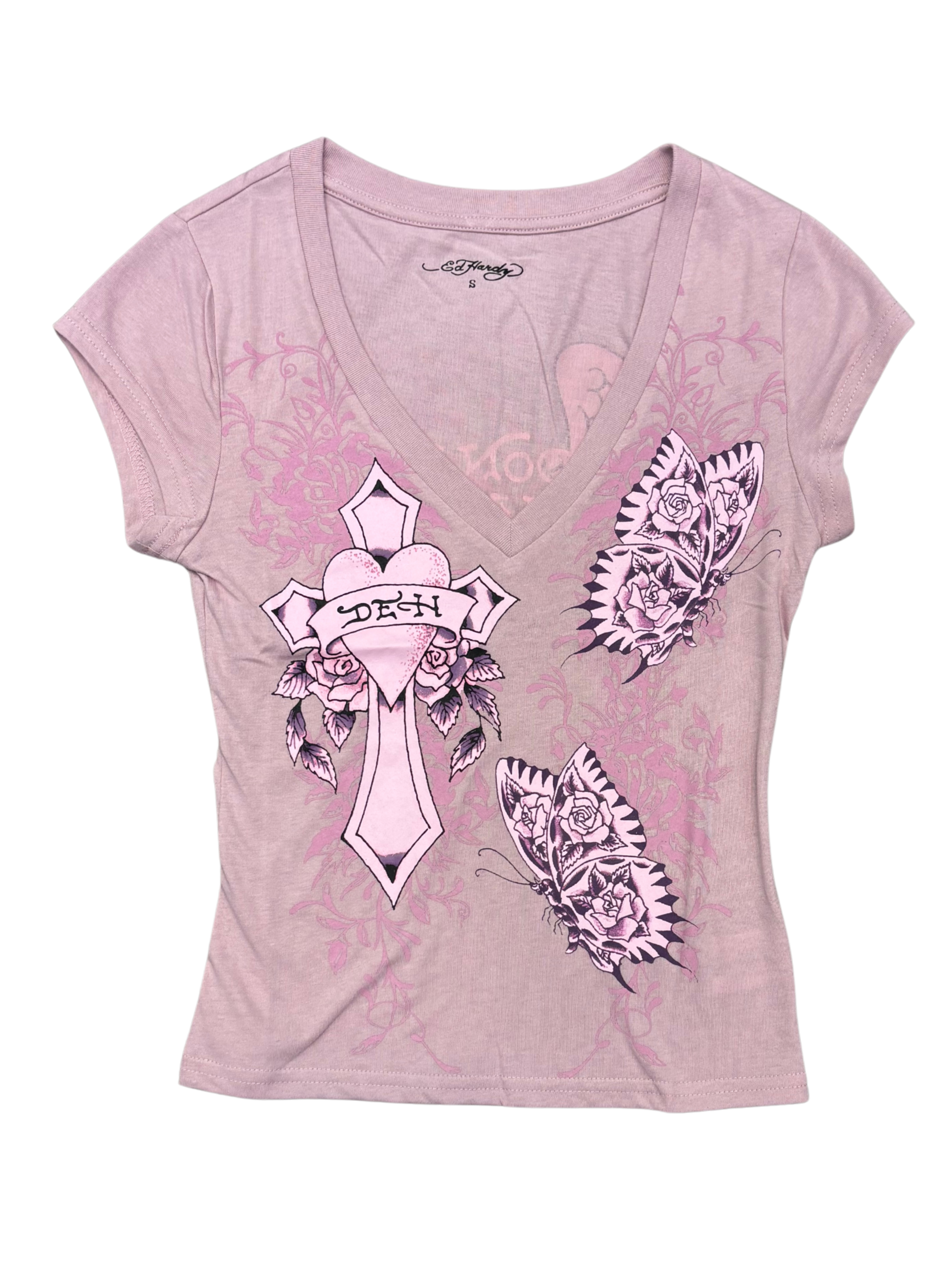 Womens Cross Wings V-Neck Shirt