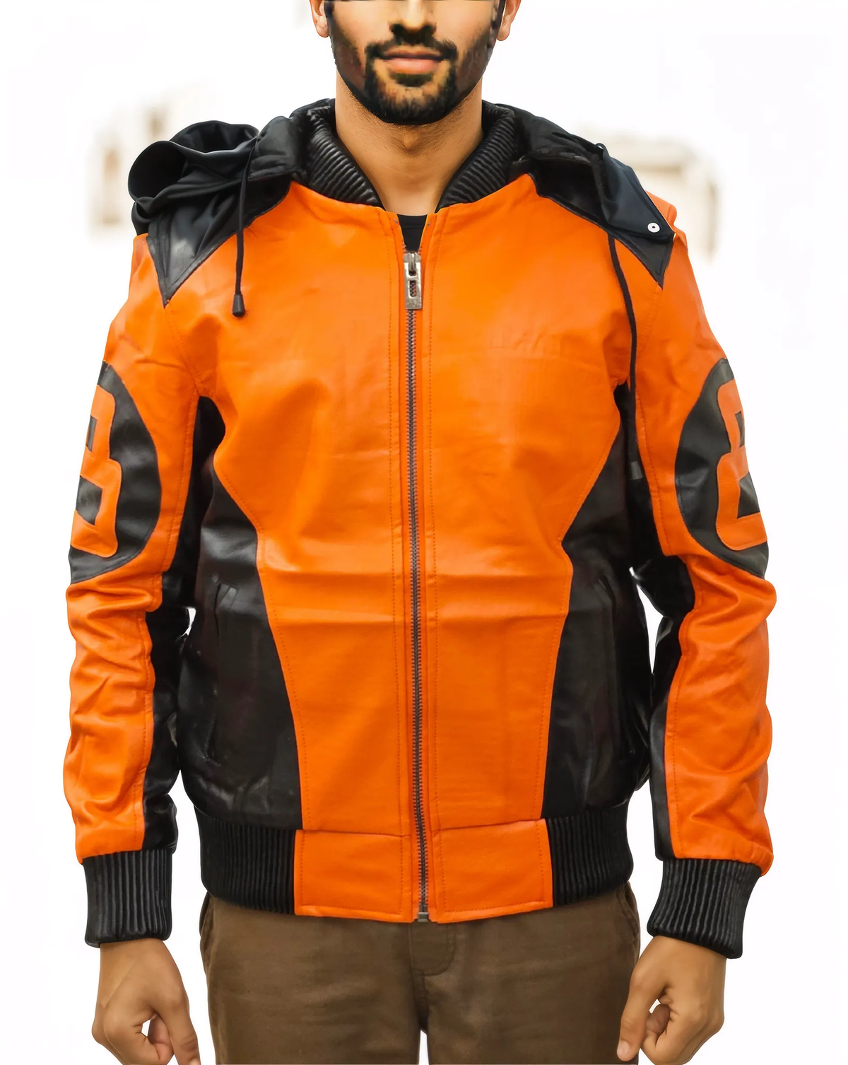 Mens PU Bomber Jacket
