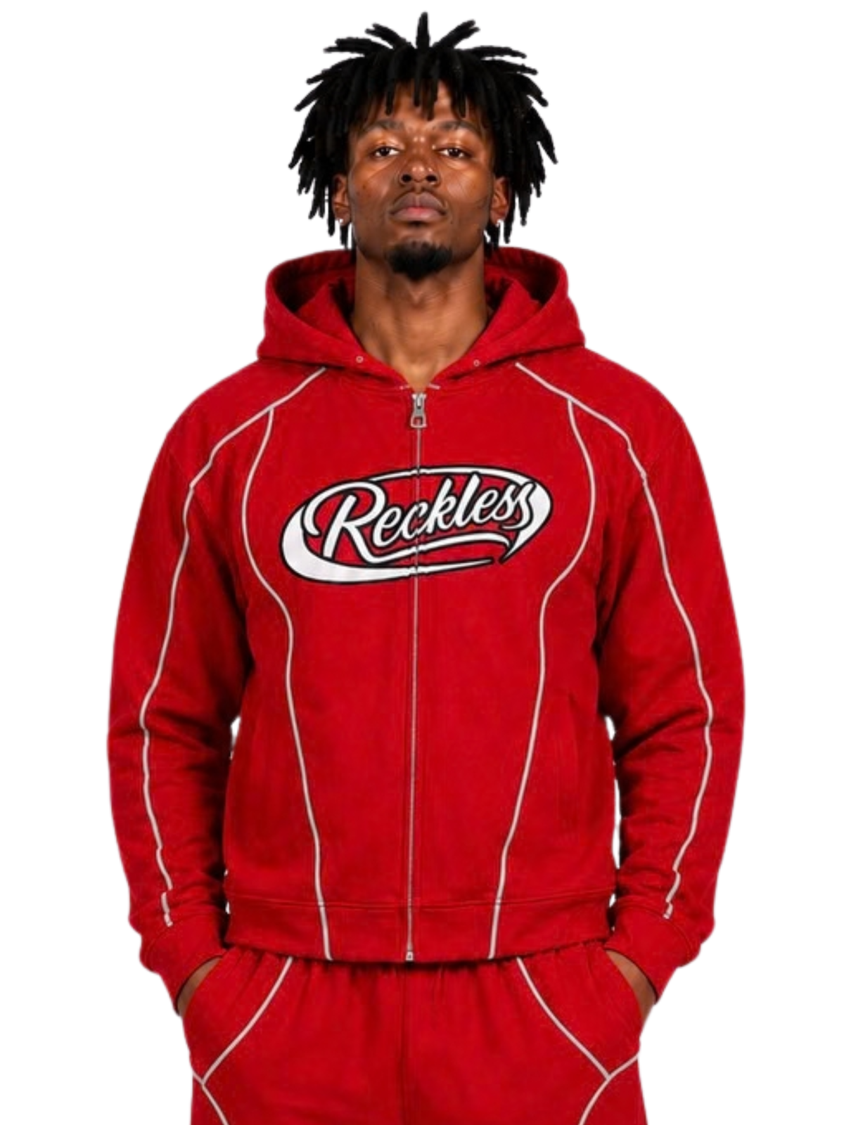 Mens Reckless Nylon Zip Hoodie