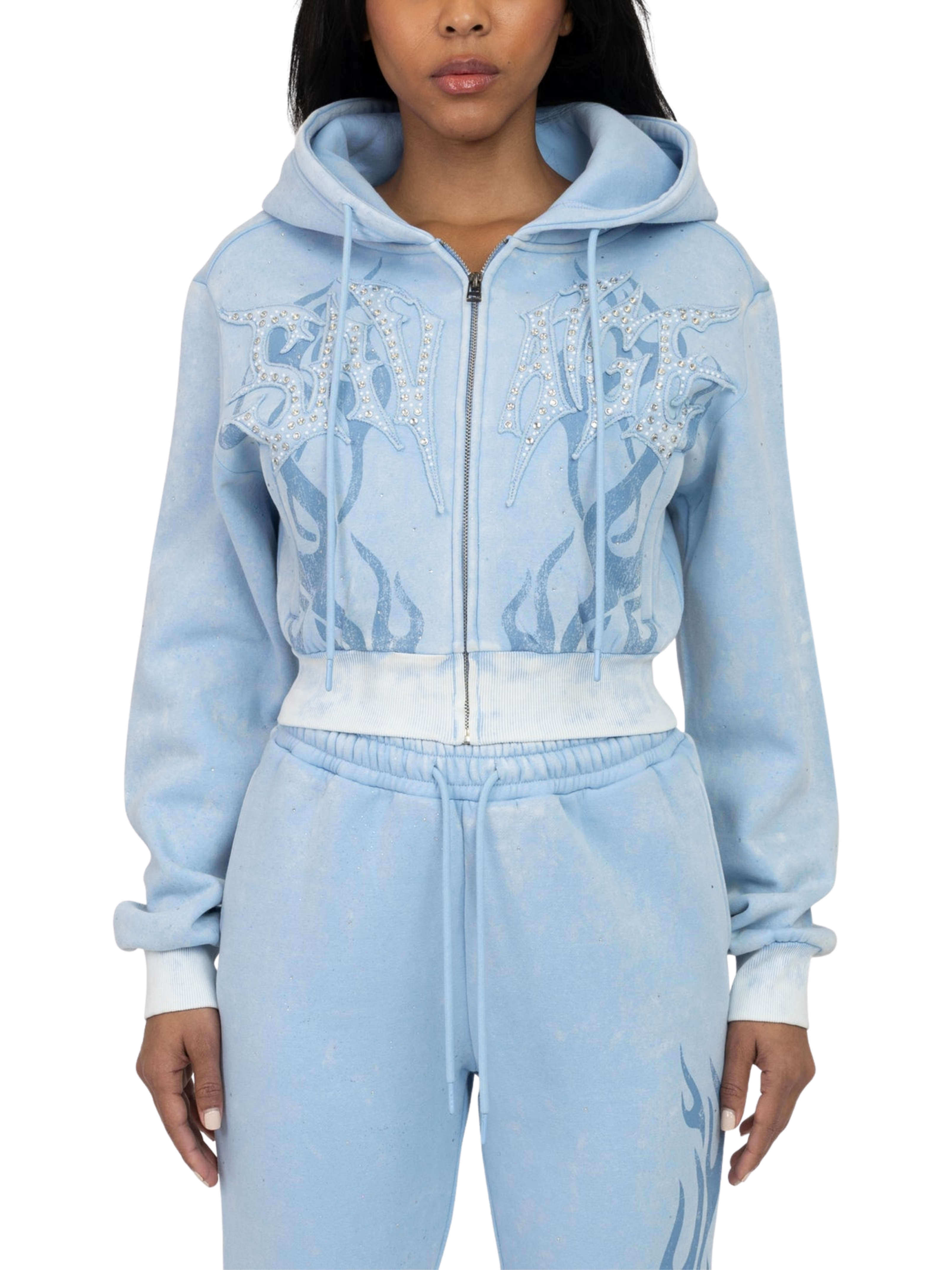 Womens Sparkly Zip Up Hoodie