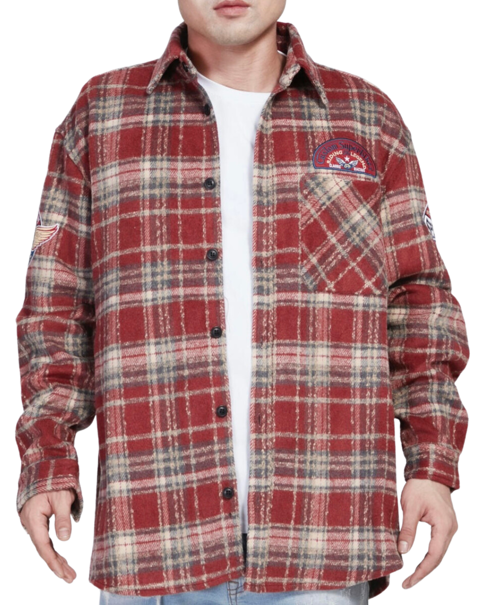 Mens Flannel Speedmotors Patch Shirt