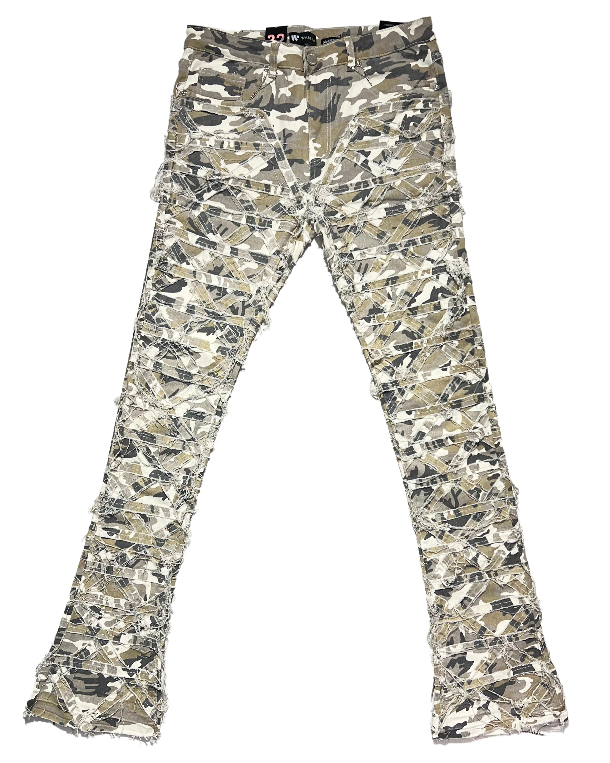 Mens Camo Stacked Jeans 5844