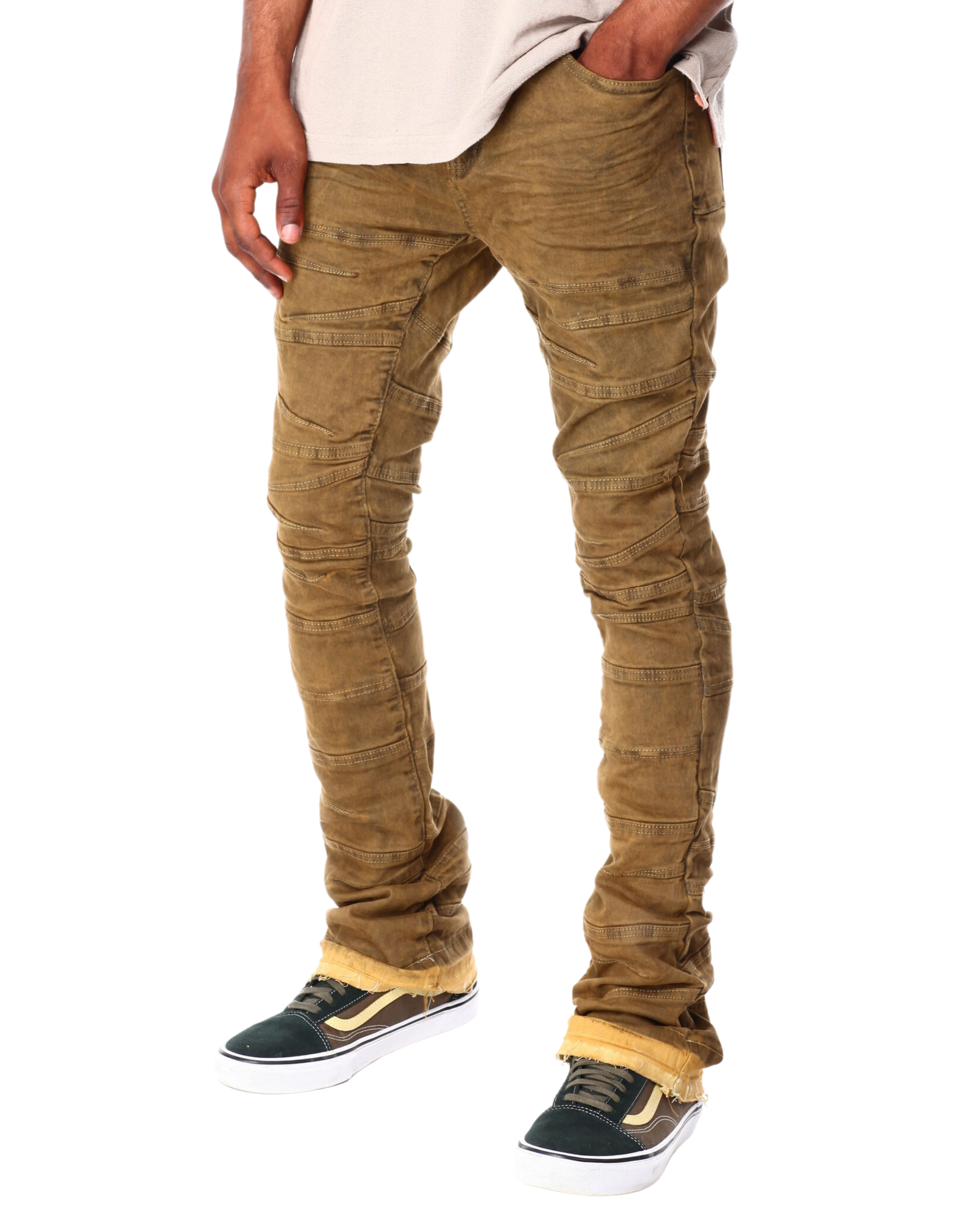 Mens Garment Dyed Stacked Jeans 5729