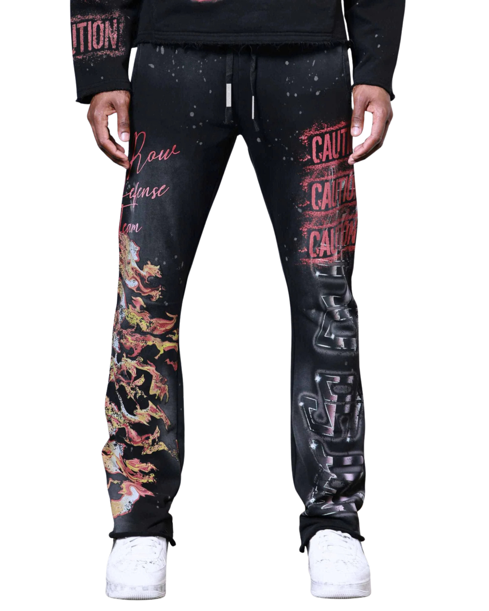 Mens Caution Not So Quiet Stacked Sweatpant