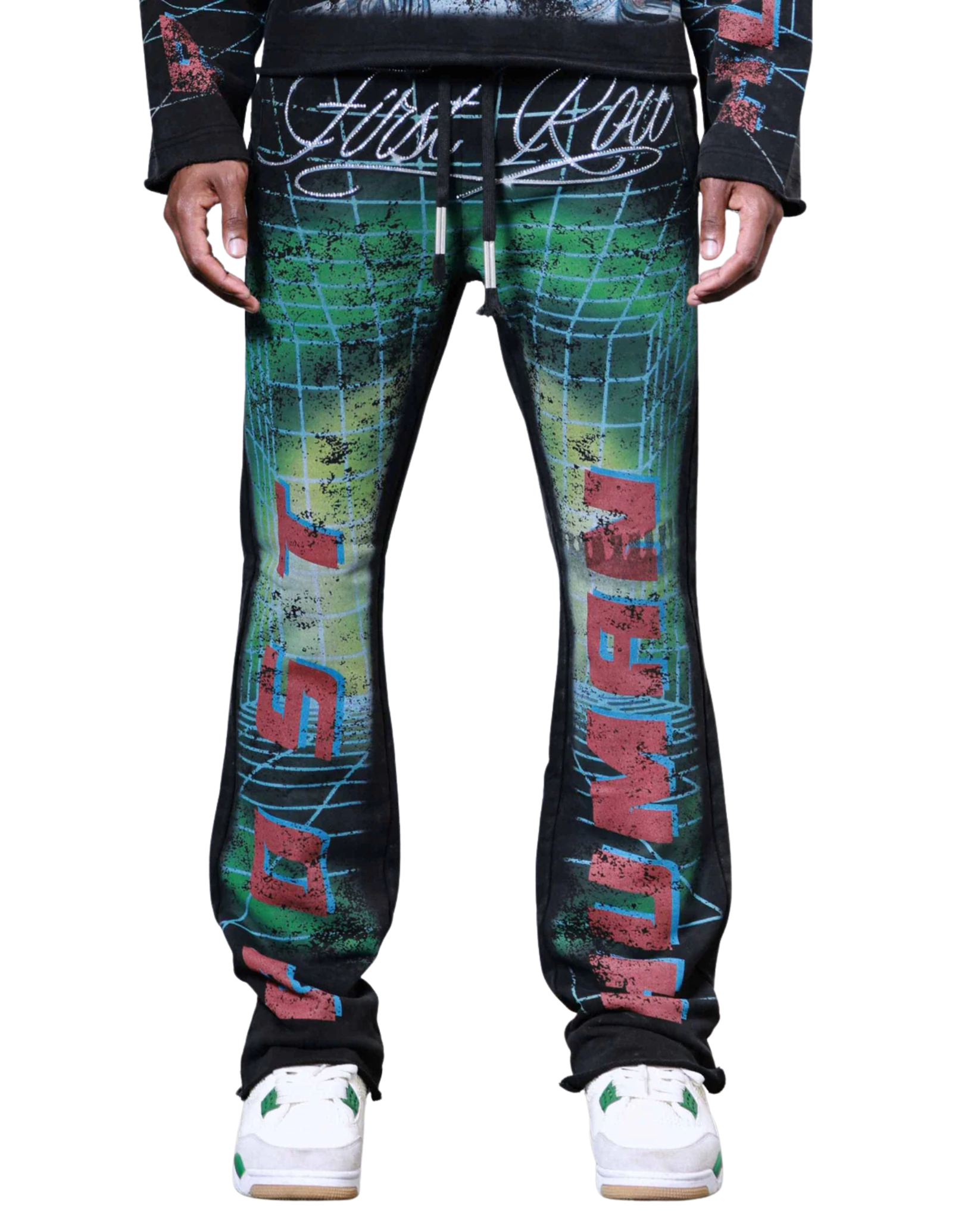 Mens Post Human Matrix Stacked Sweatpant