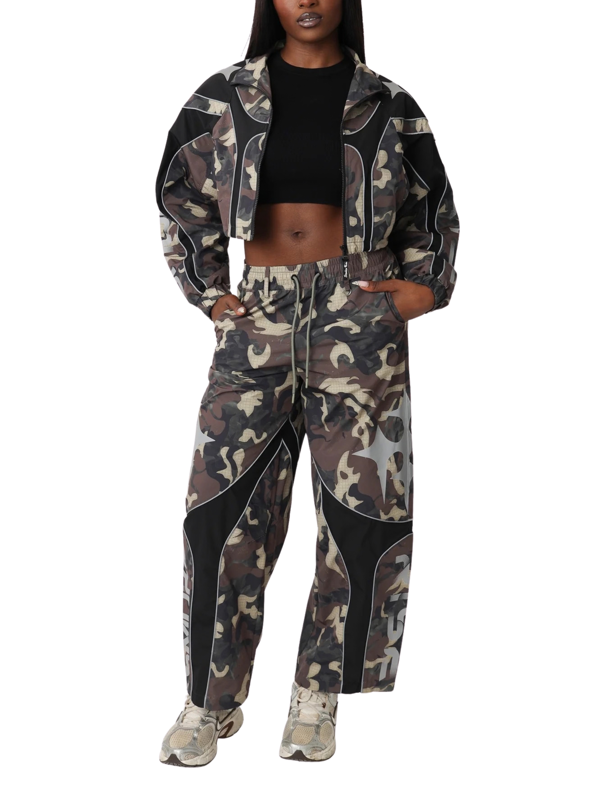 Womens Reflective Nylon Zip Hoodie