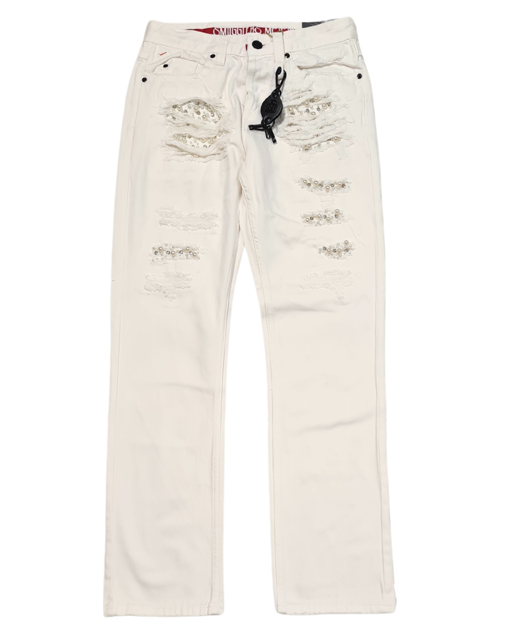 Mens Pearl Patched Straight Fit Jean