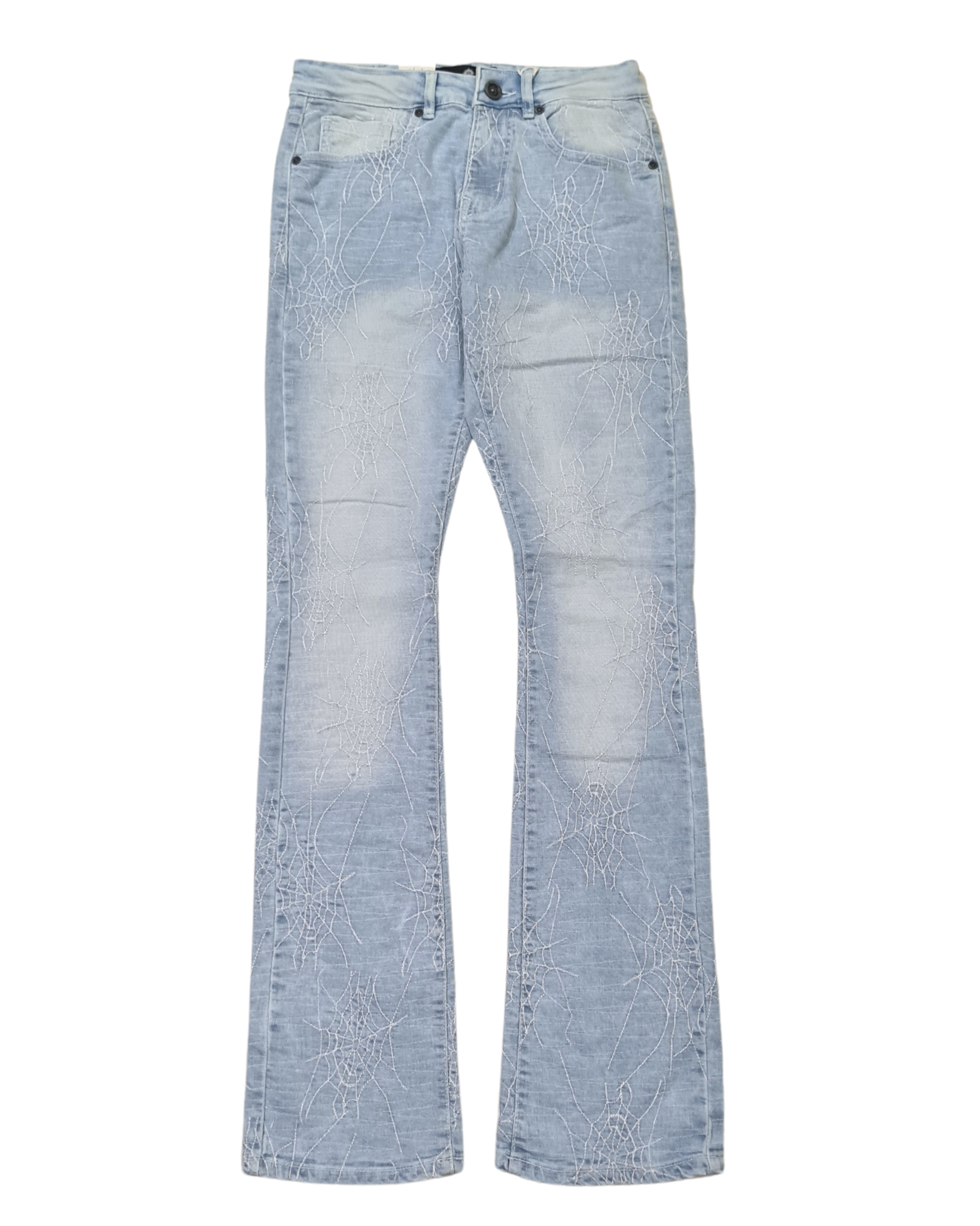 Mens Spider Web Stacked Slim Fit Jean 3508