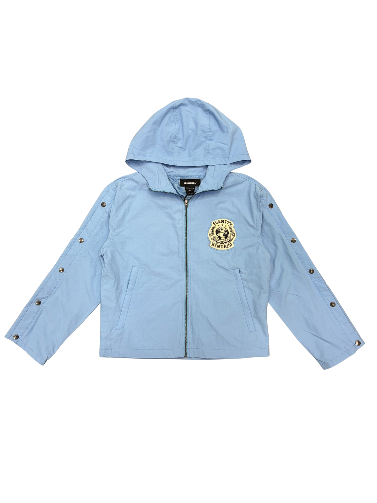 Mens Positive Vibes Nylon Zip Hoodie