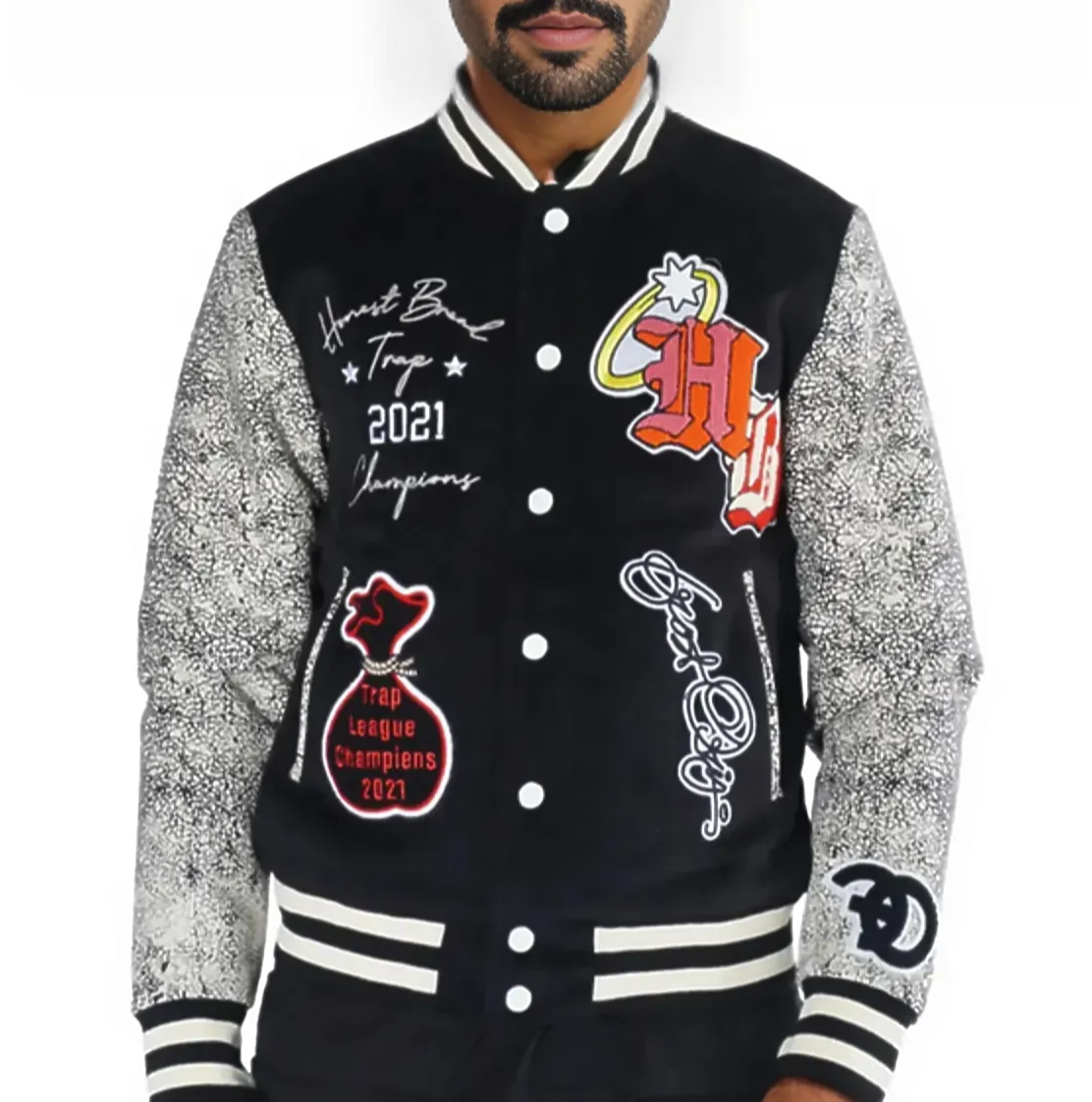 Mens Honest Bread Wool Varsity Jacket F1080