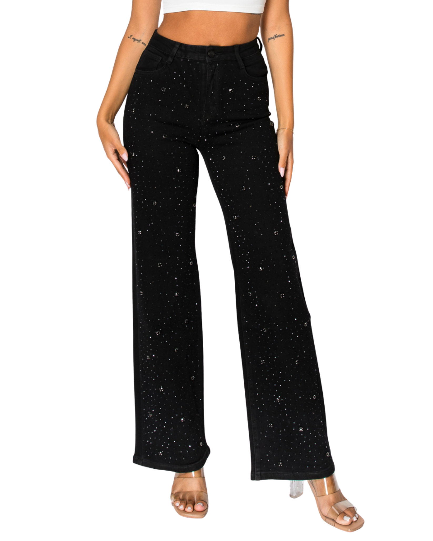Womens Embellished Straight Cut Jean 264