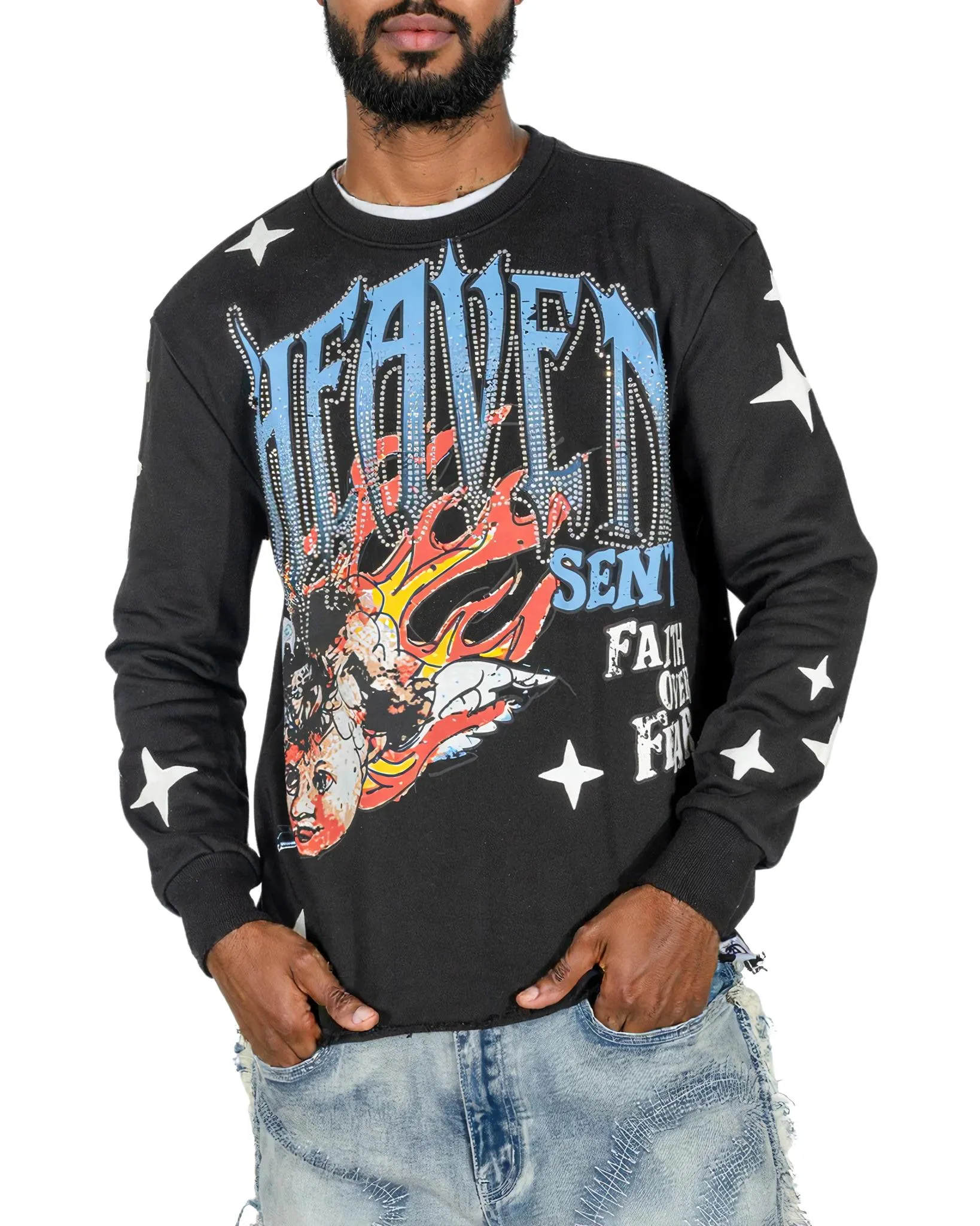Mens Heaven Sent Crewneck Sweater