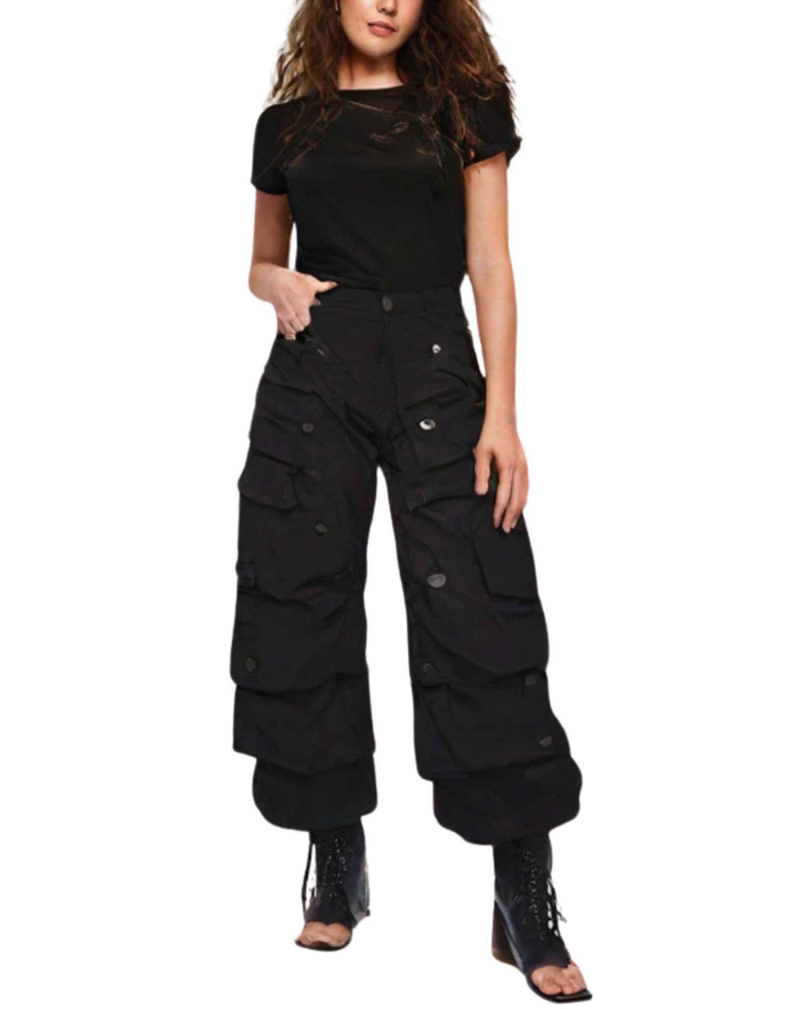 Womens High Rise Cargo Jean AP25226