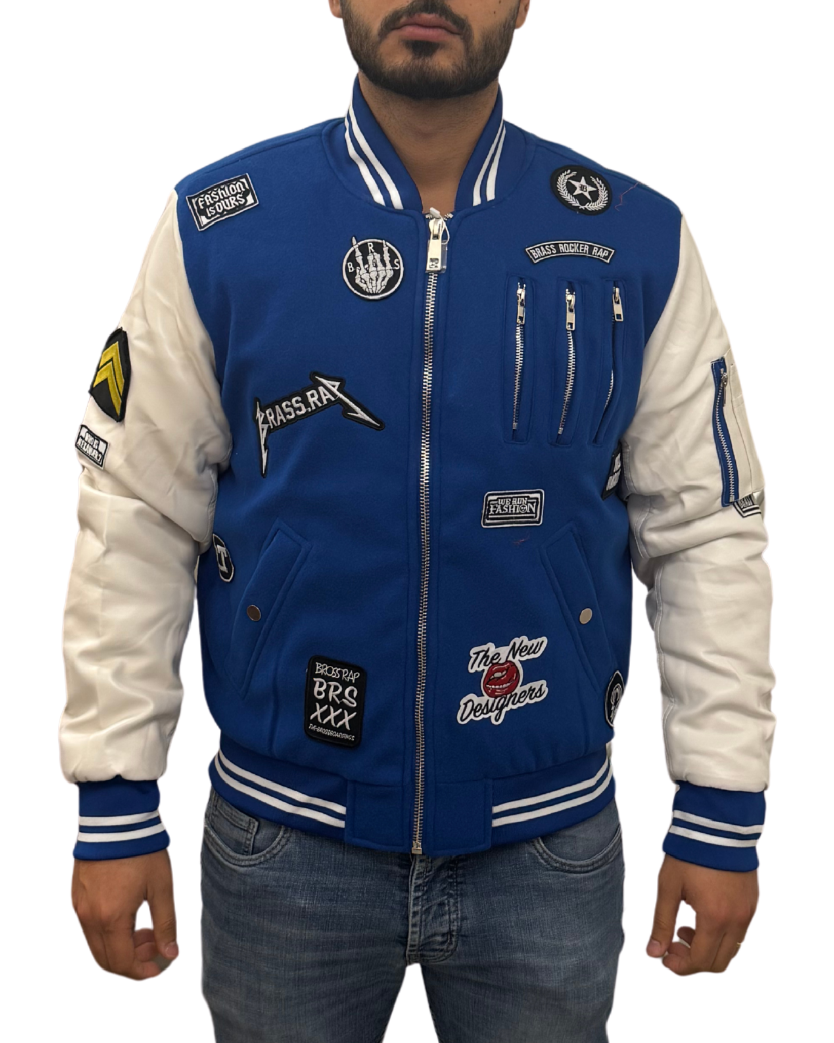 Mens Brass Rocker Rap Jacket