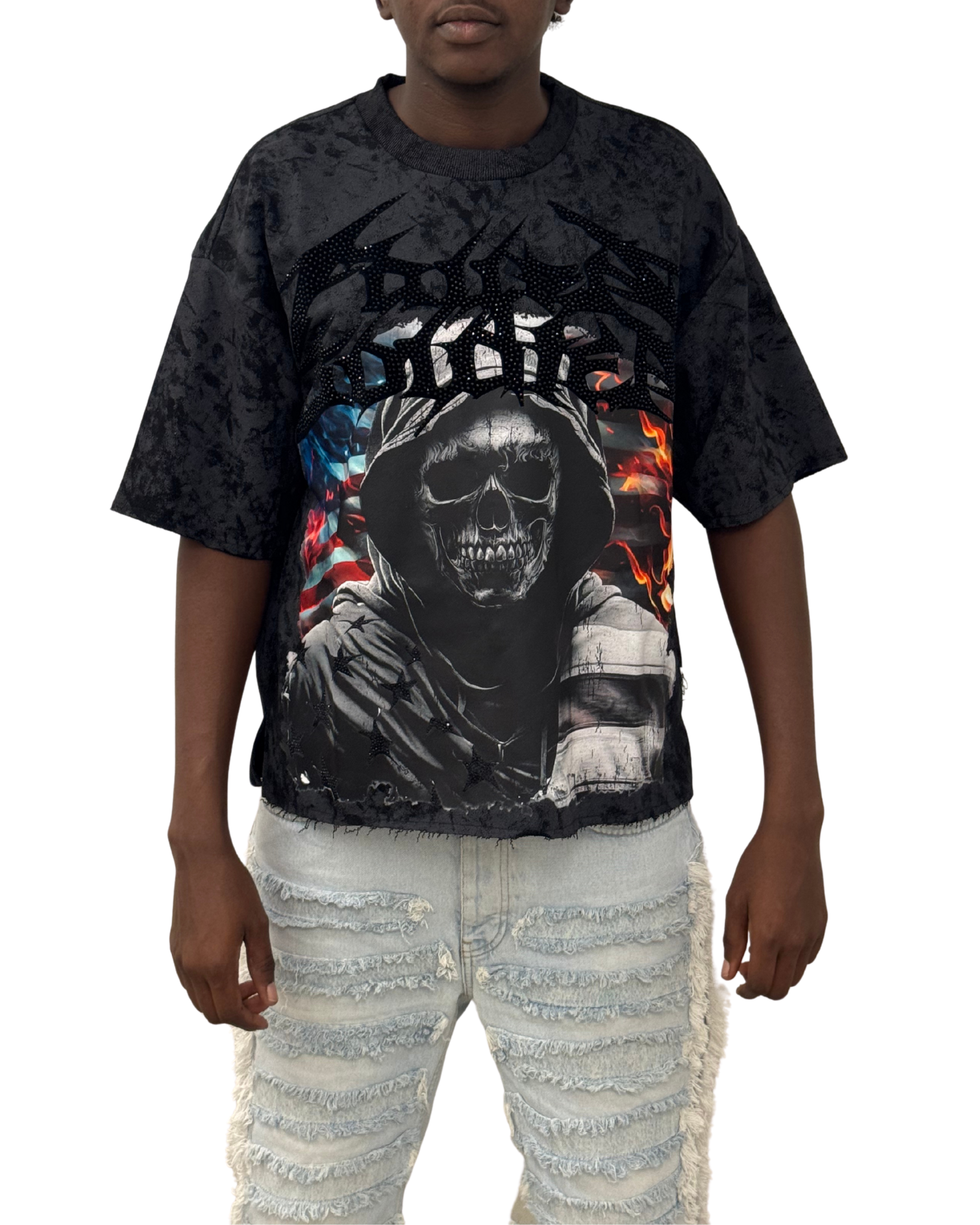 Mens Skull And Flames Shirt