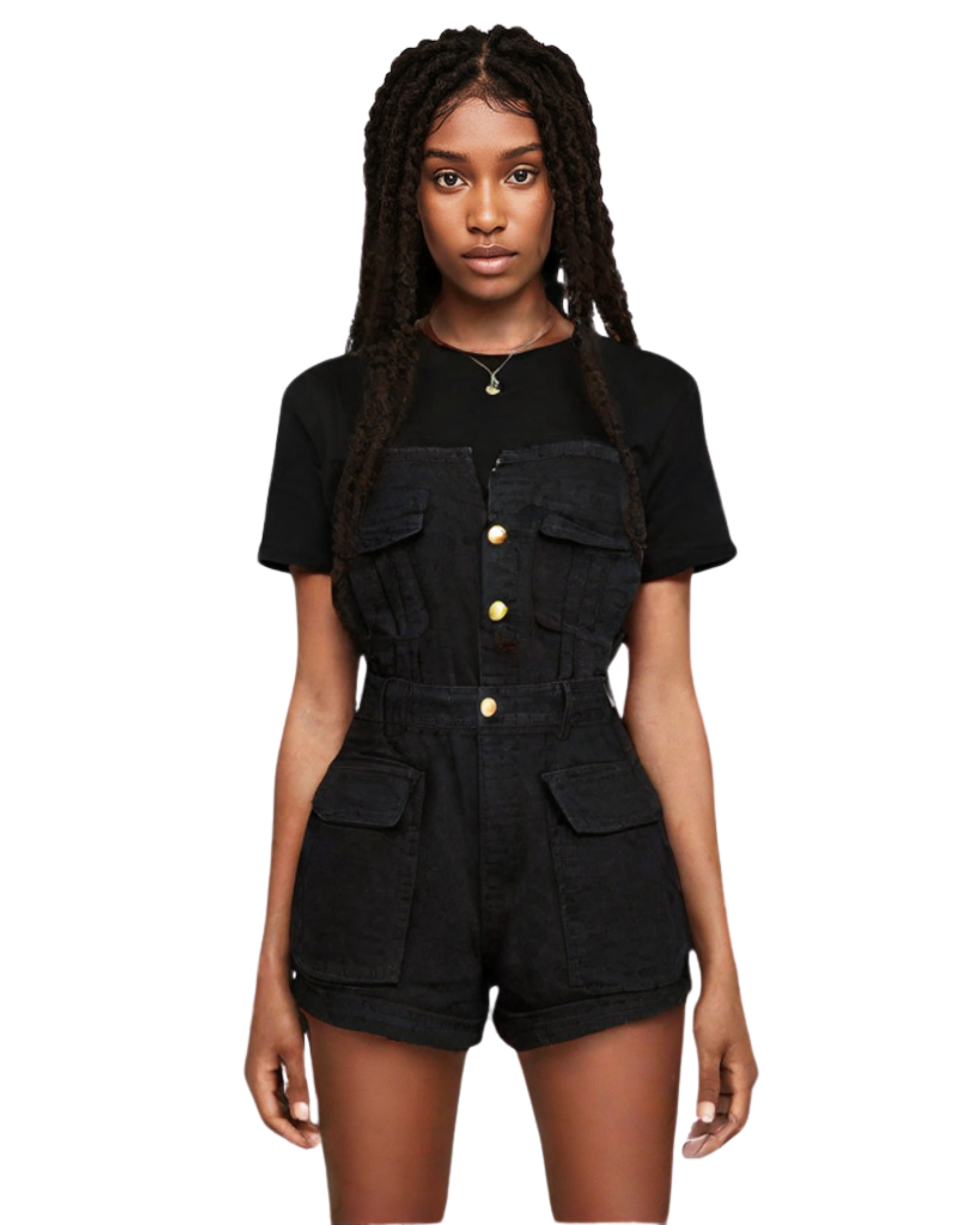 Womens Twill Shot Denim Onepiece