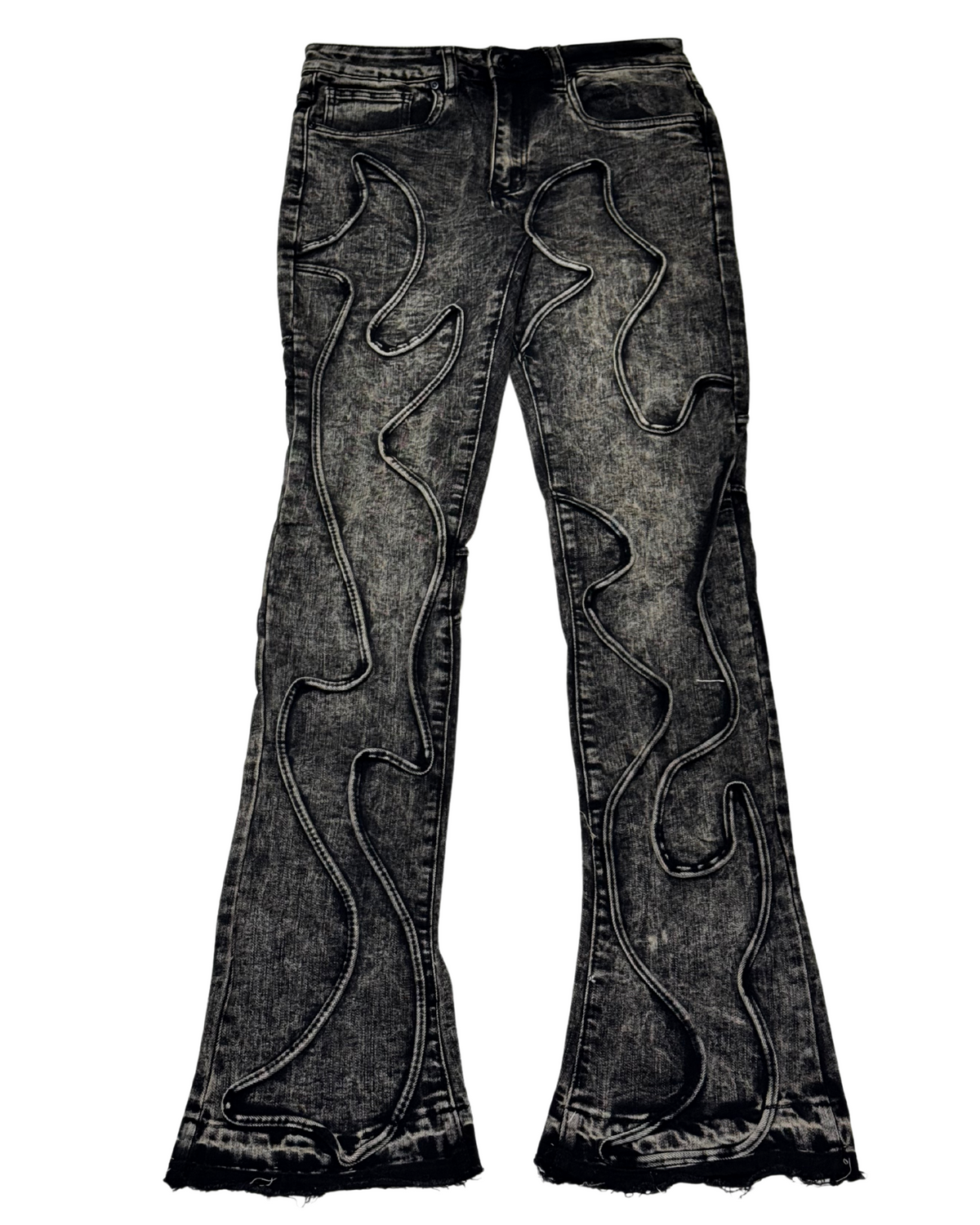 Mens Tornado Flame Stacked Jean M8329D