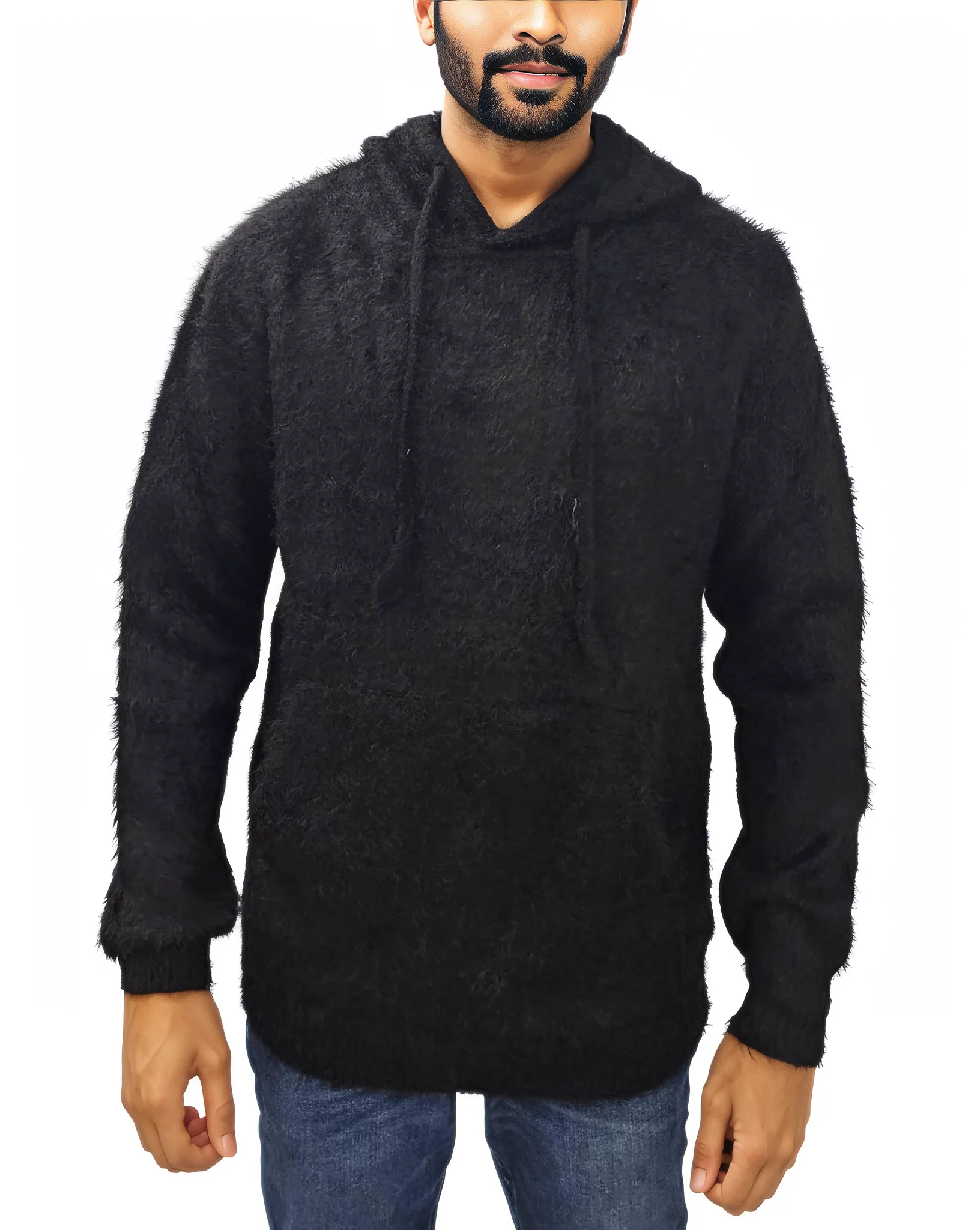 Mens Knit Wool Hoody