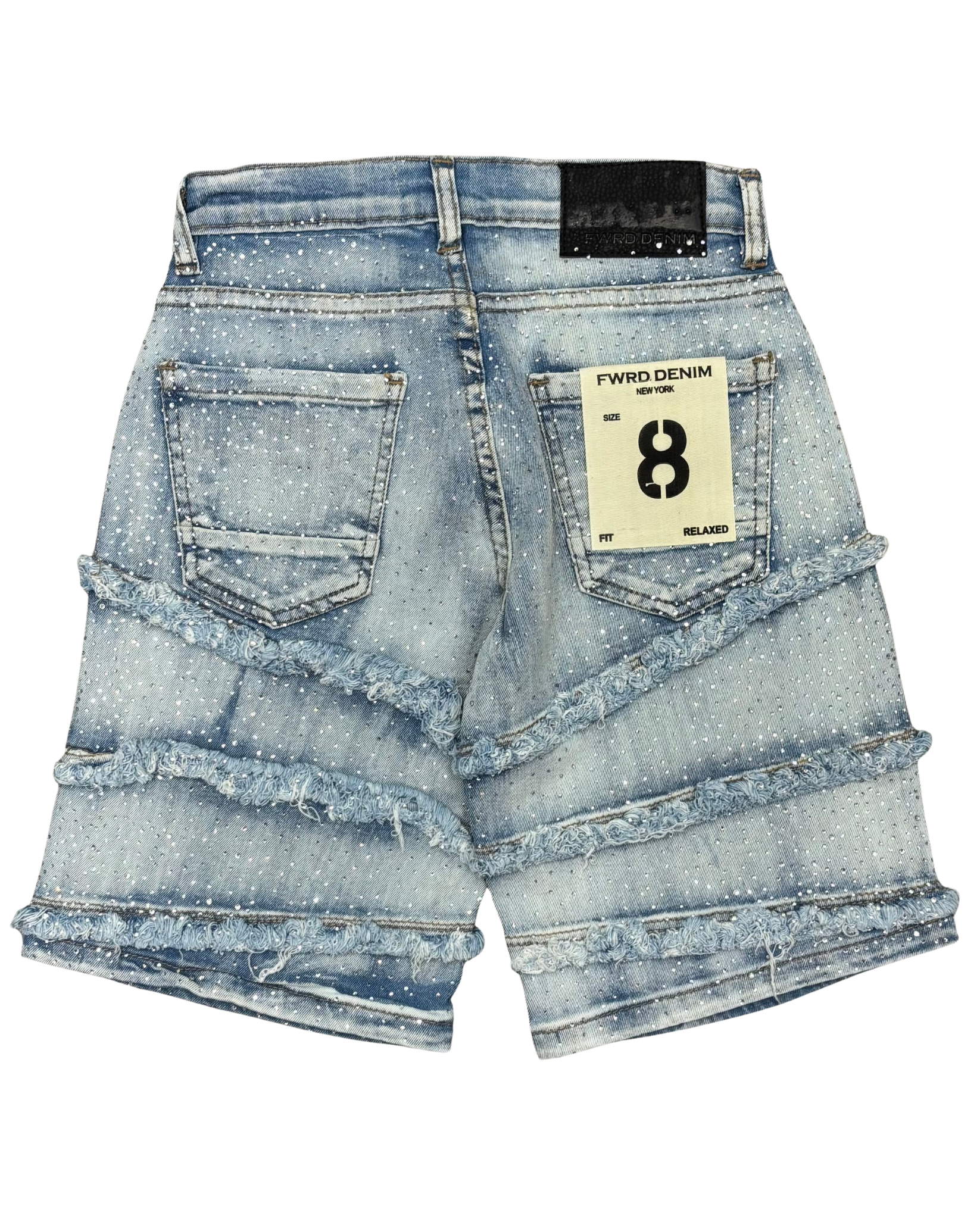 Kids Frayline Stone Denim Shorts