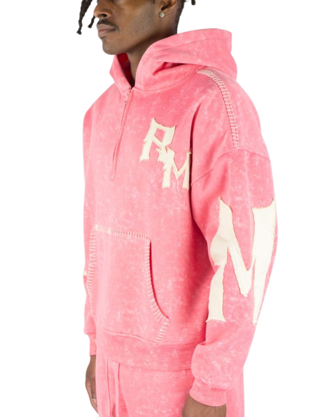 Mens RM Half Zip Threaded Hoodie