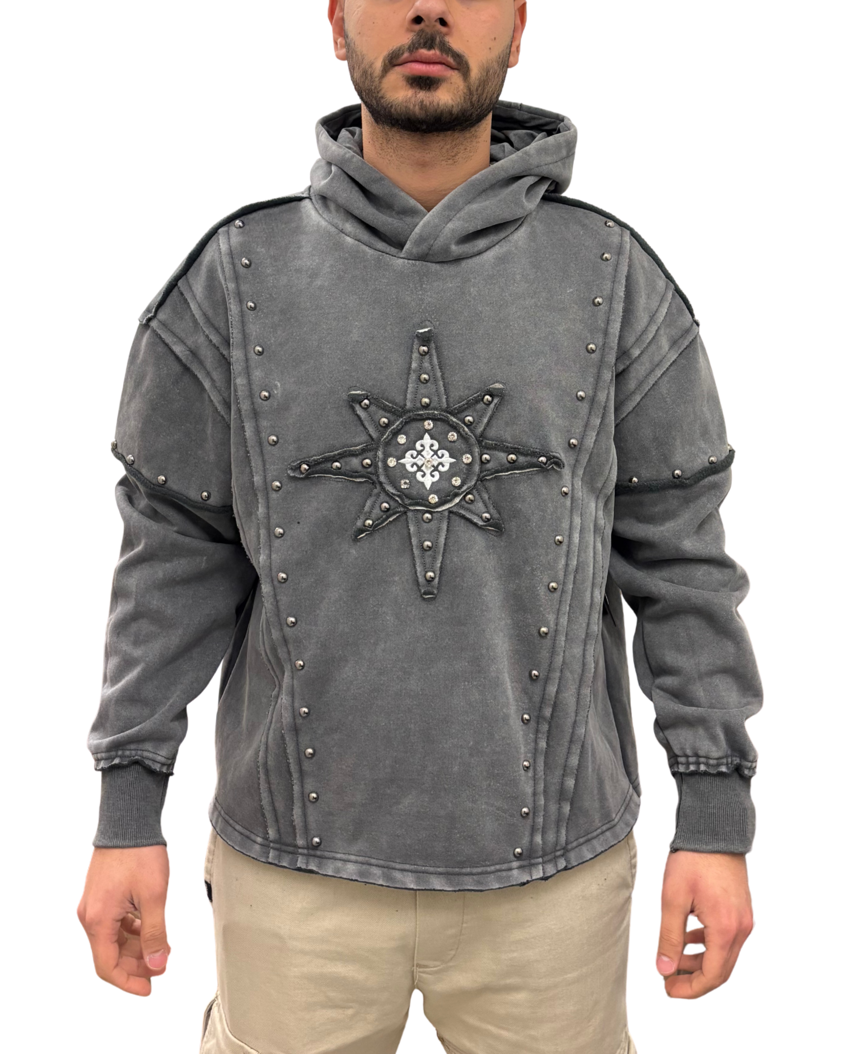 Mens Rhinestones Hoodie KF2593