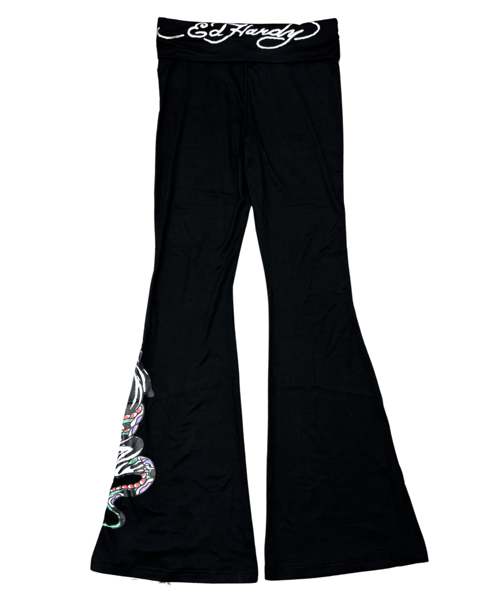 Womens Panther Snake Fold Over Yoga Pant