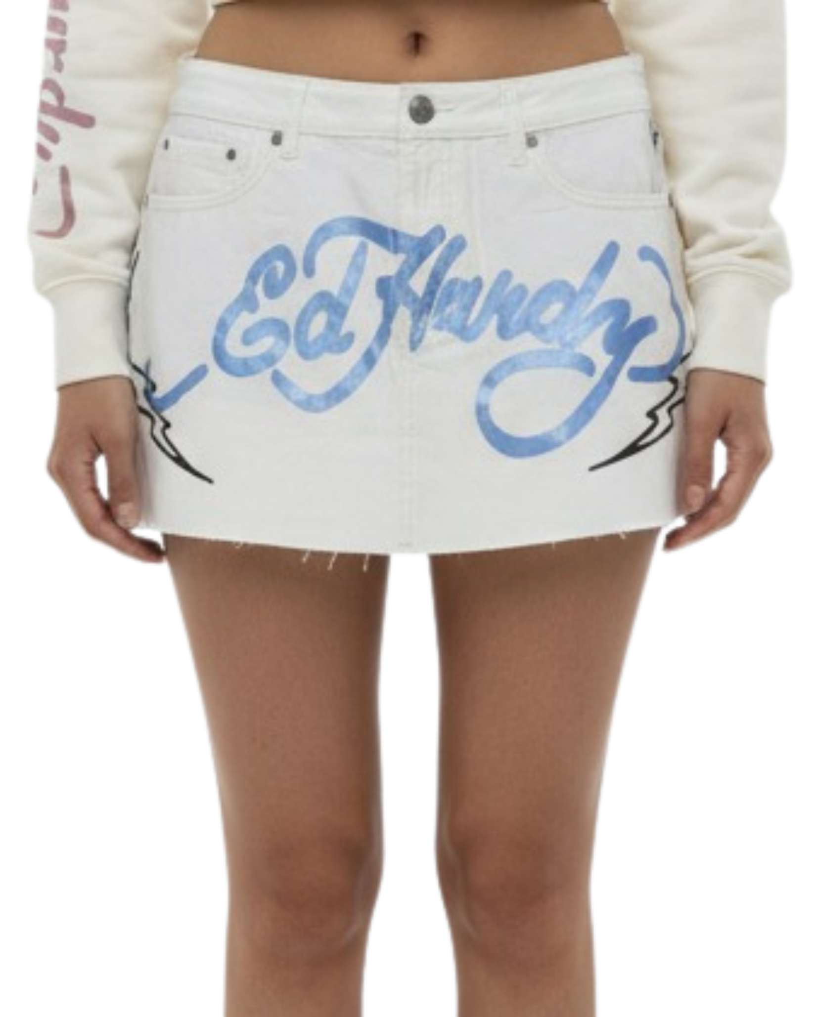 Womens Flame Skull Mini Skirt