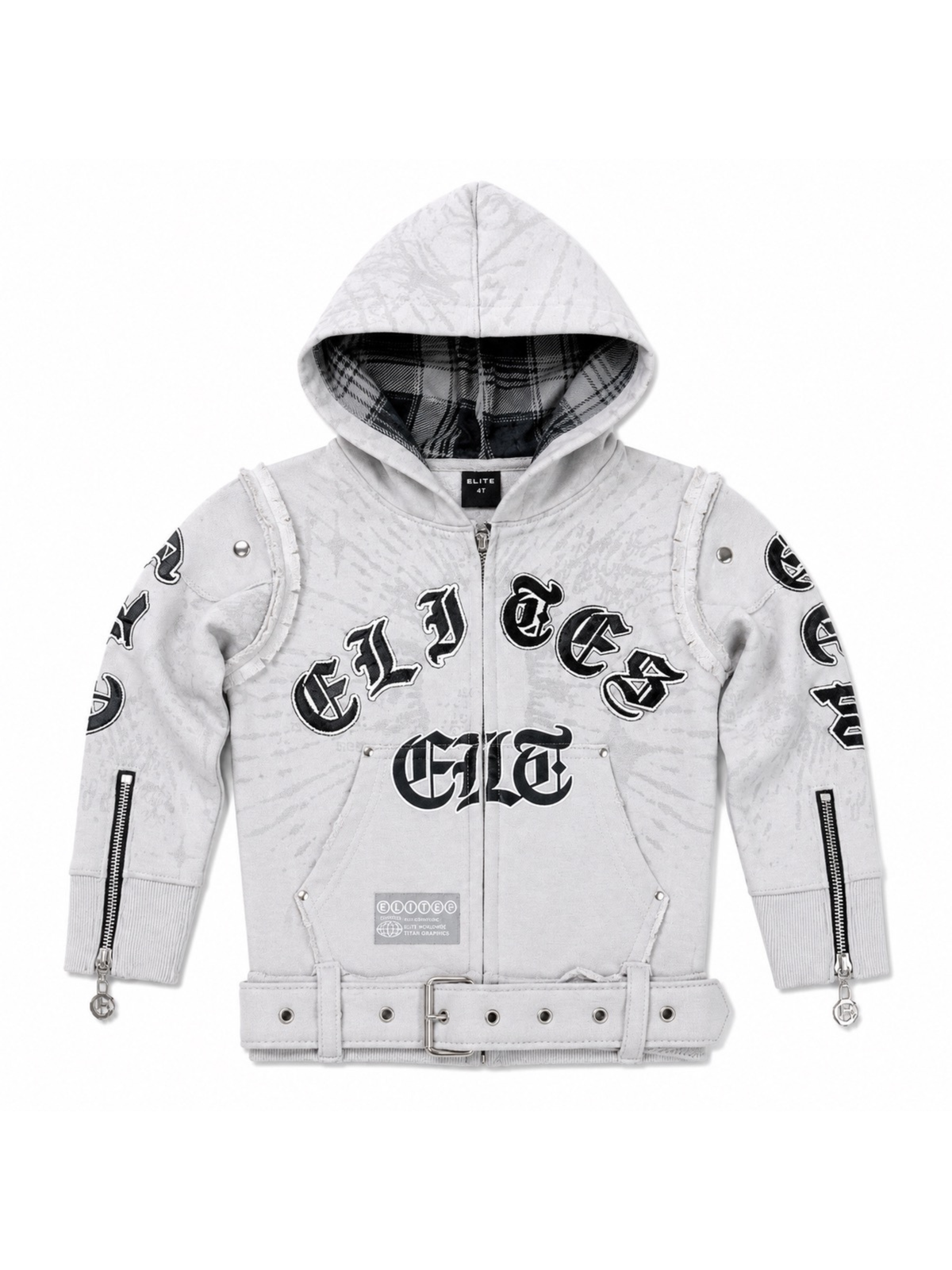 Kids Details Belted Zip Up Hoodie