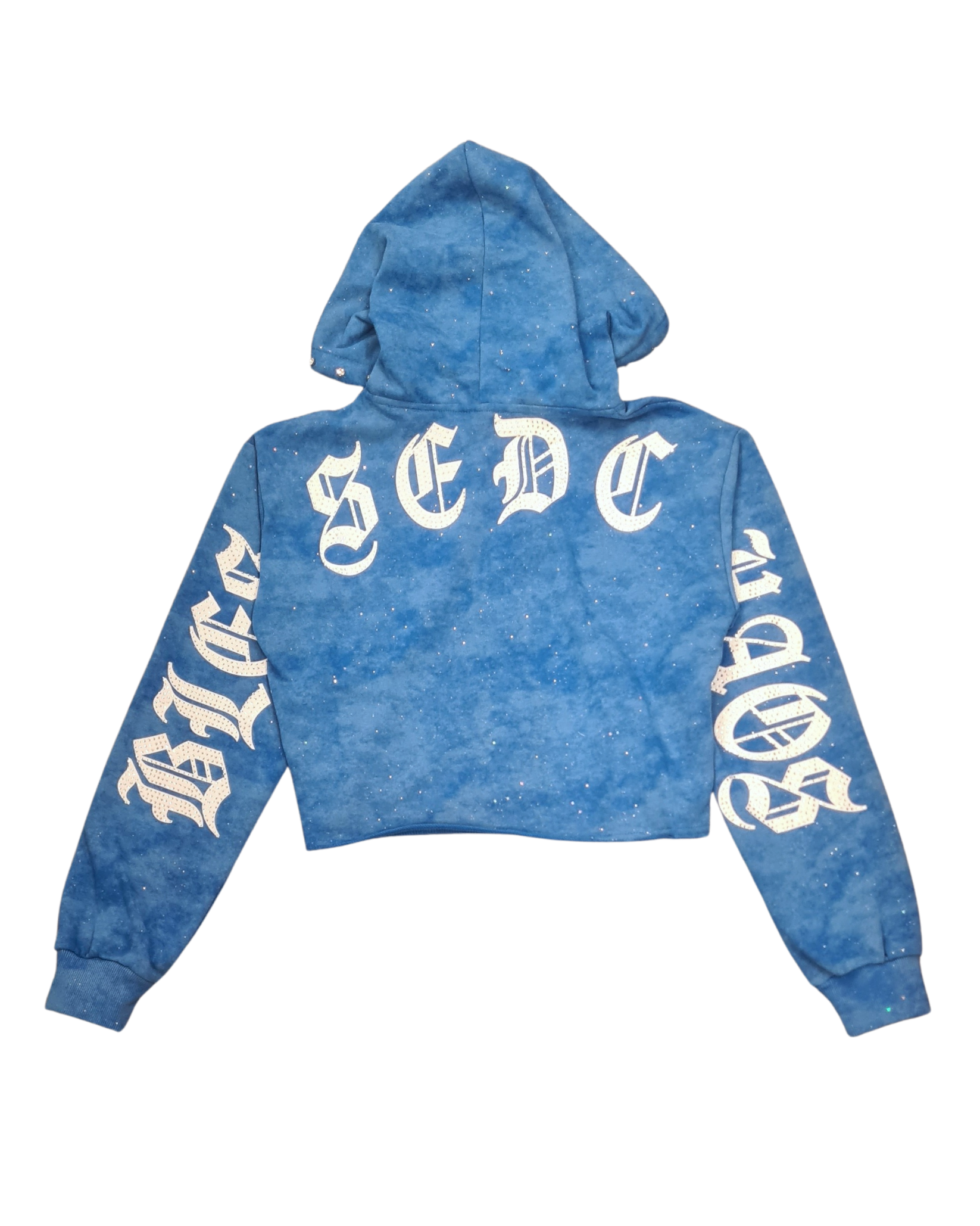 Womens Blessed Chaos Rhinestone Hoodie