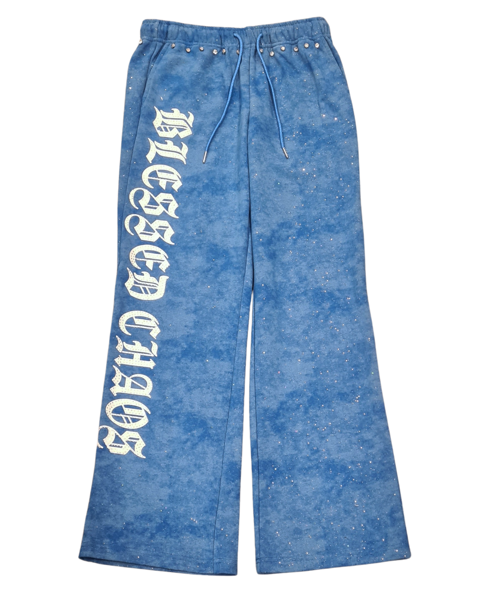 Womens Blessed Chaos Rhinestone Sweatpant