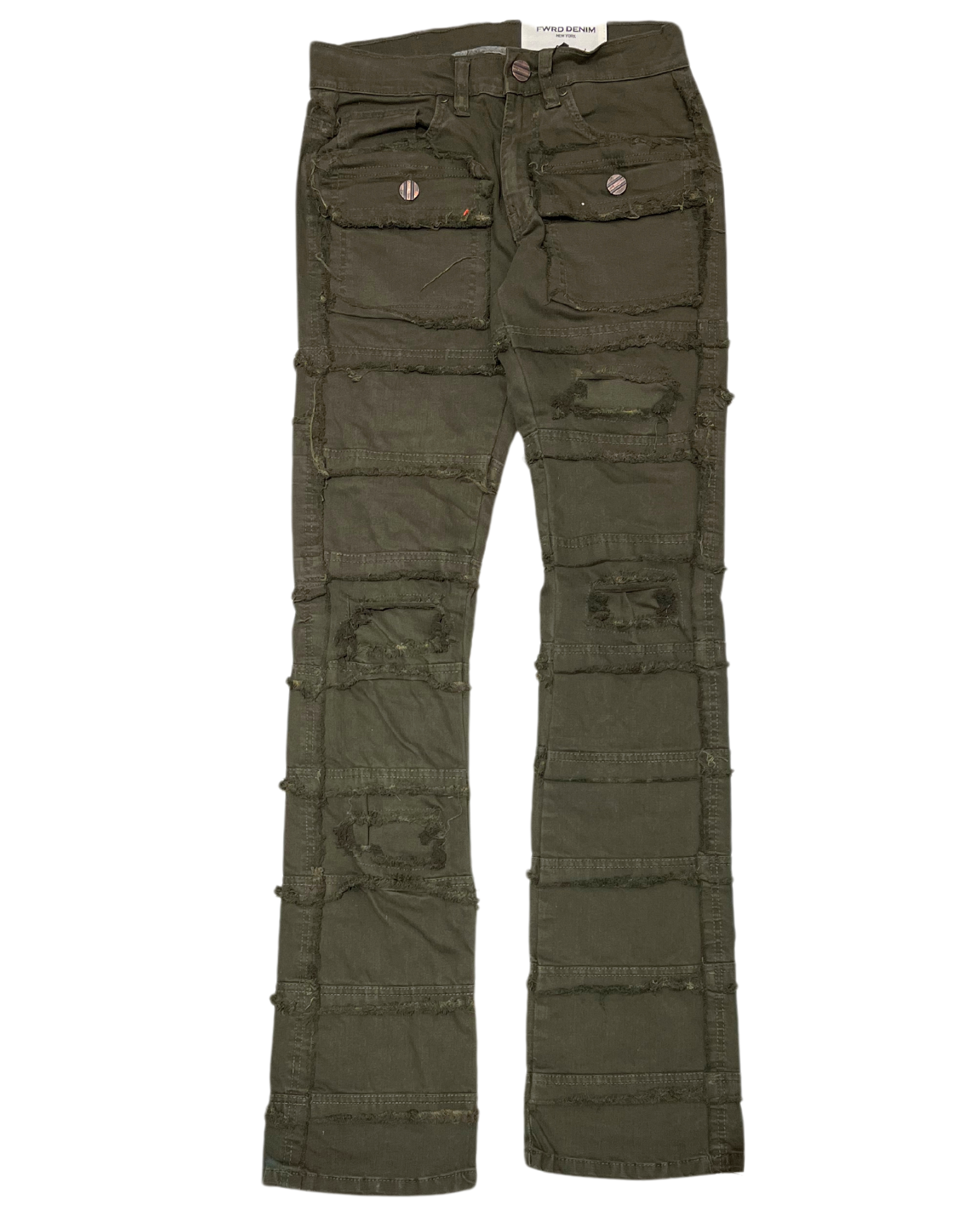 Mens Layered Stacked Denim Jeans 330044