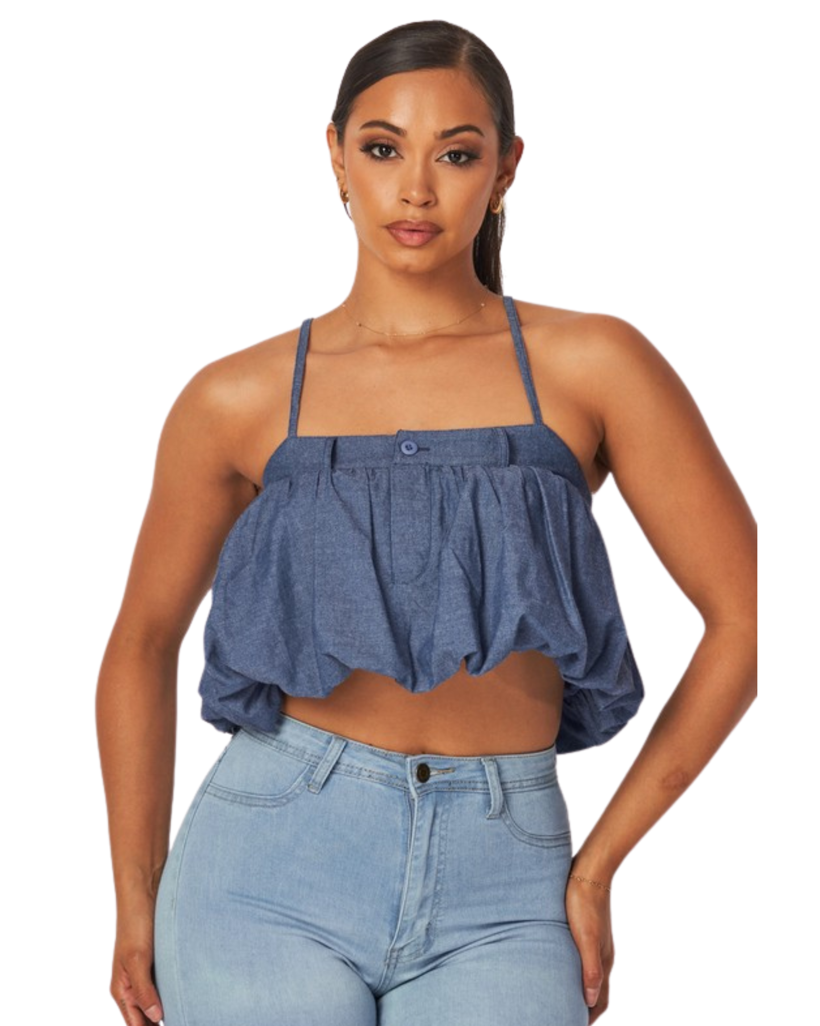 Womens Sofie Crop Spaghetti Strap Top