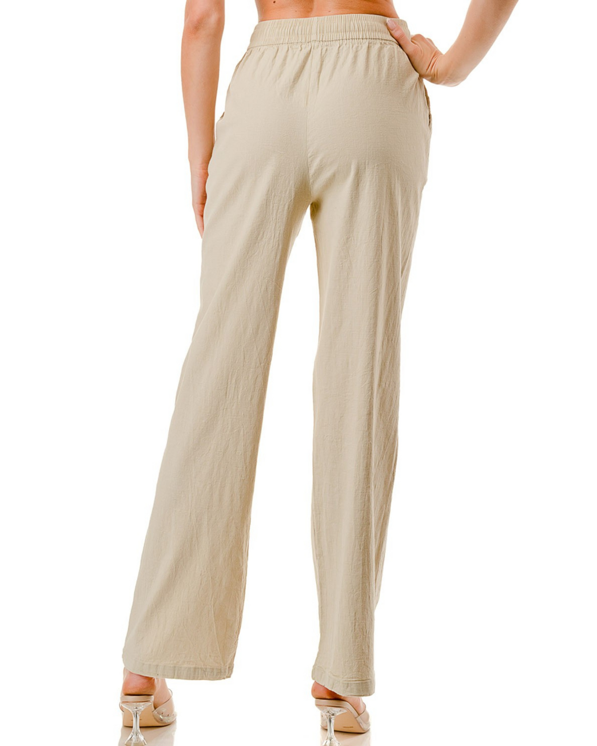Womens Linen Drawstring Loose Sweatpant