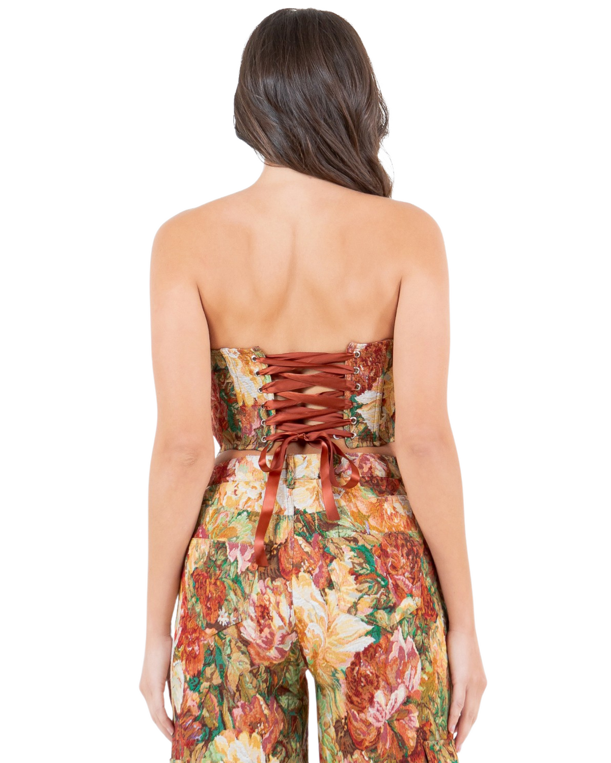 Womens Floral Printed Corset Top