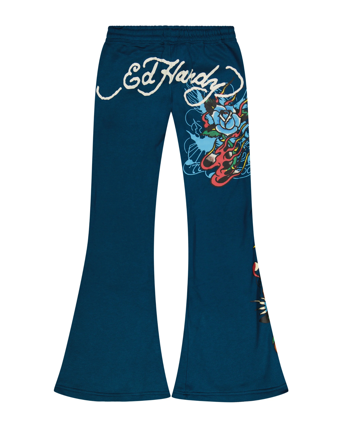 Womens Flame Rose Boot Cut Sweatpant