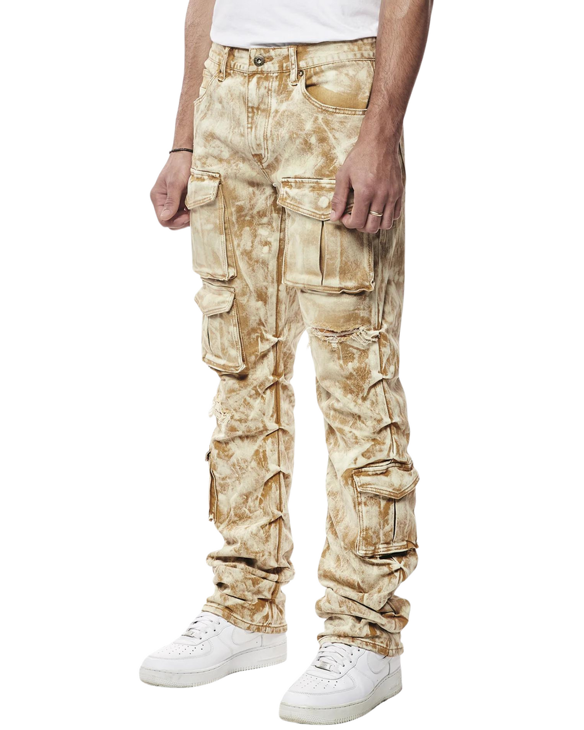 Mens Multi Cargo Straight Fit Jeans
