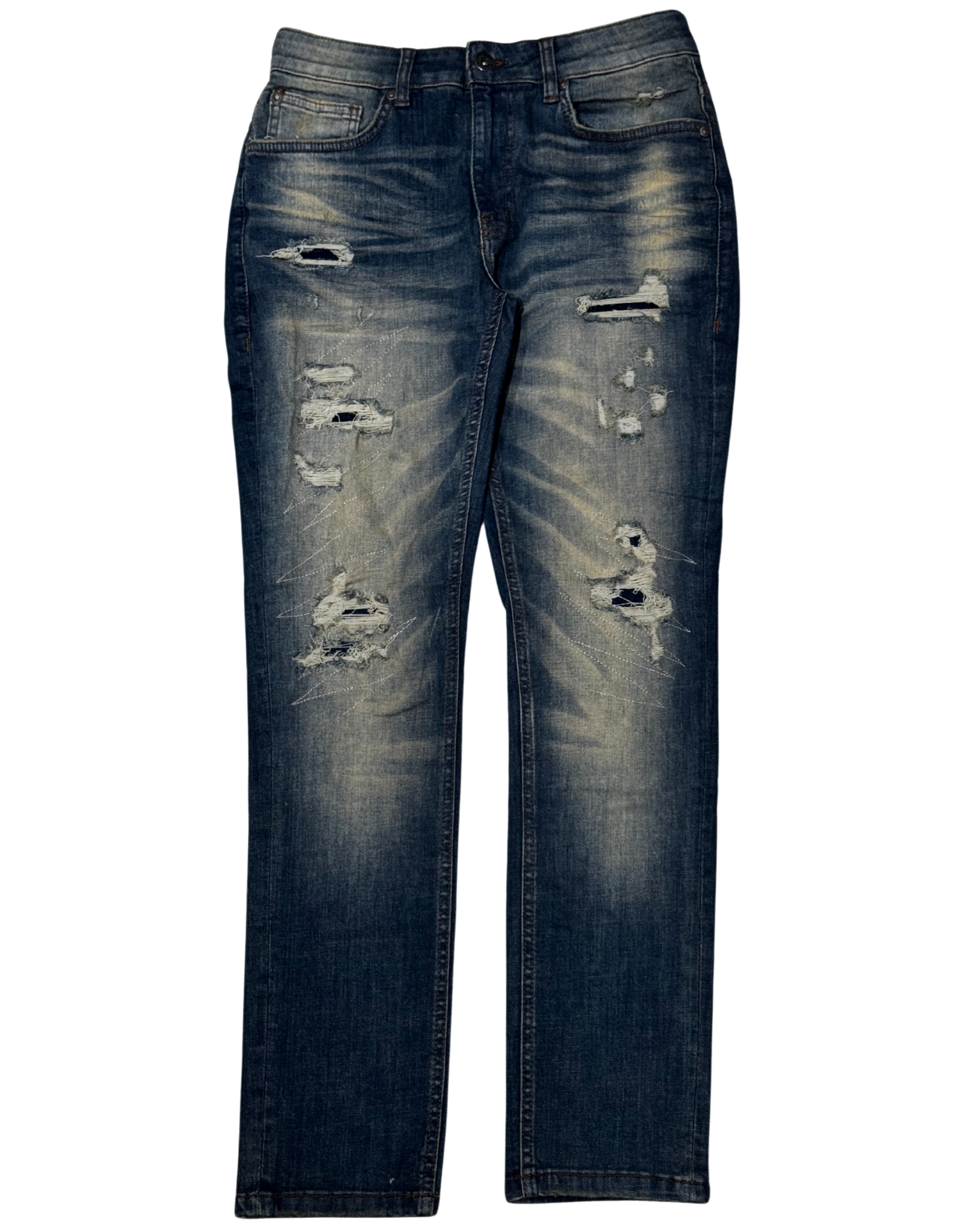 Mens Ripped and Repaired Skinny Jean 80382